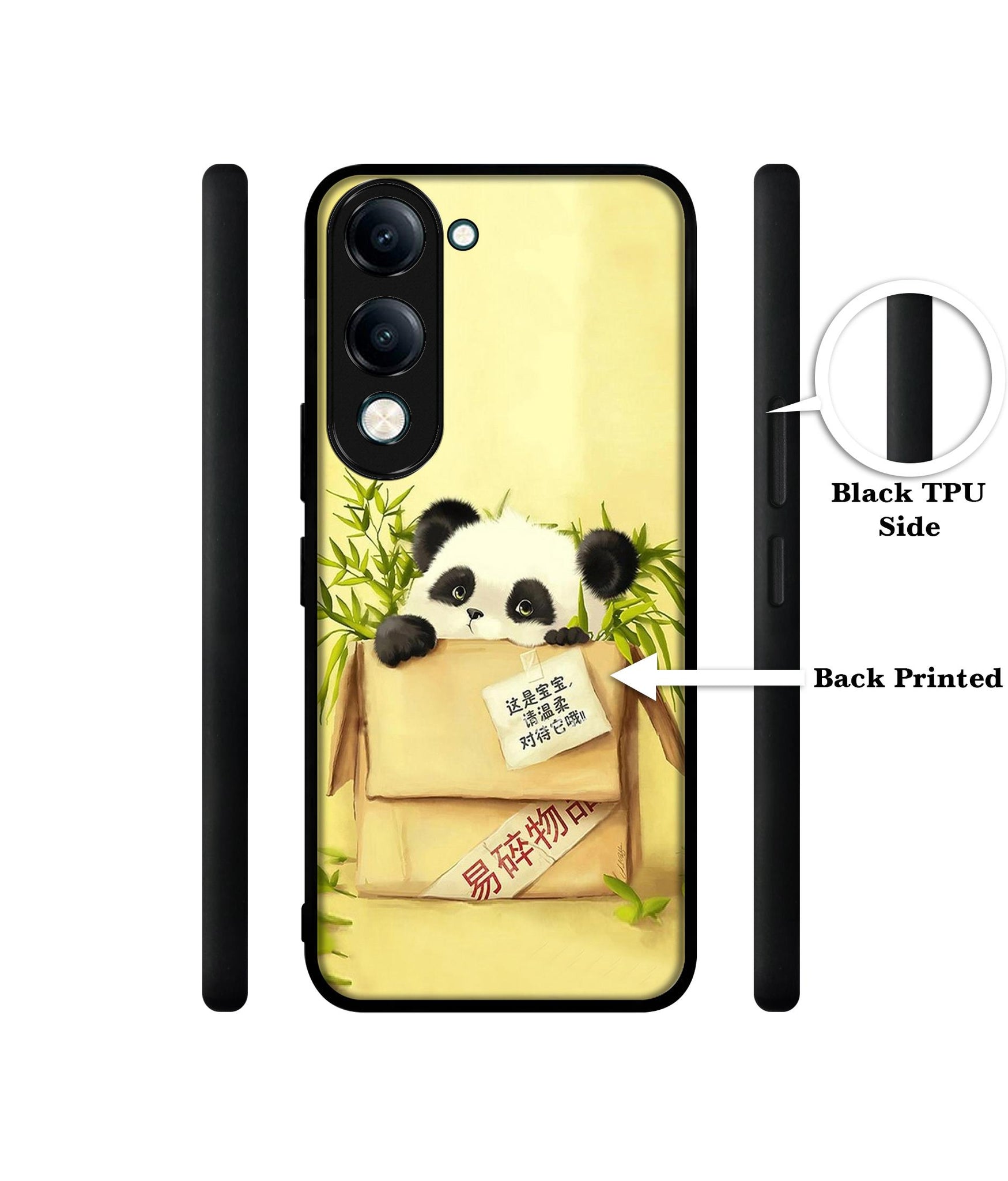 Panda In Box Designer 2D Printed Back Case Cover for Vivo Y04 4G / Y19e 4G / Y29s 5G