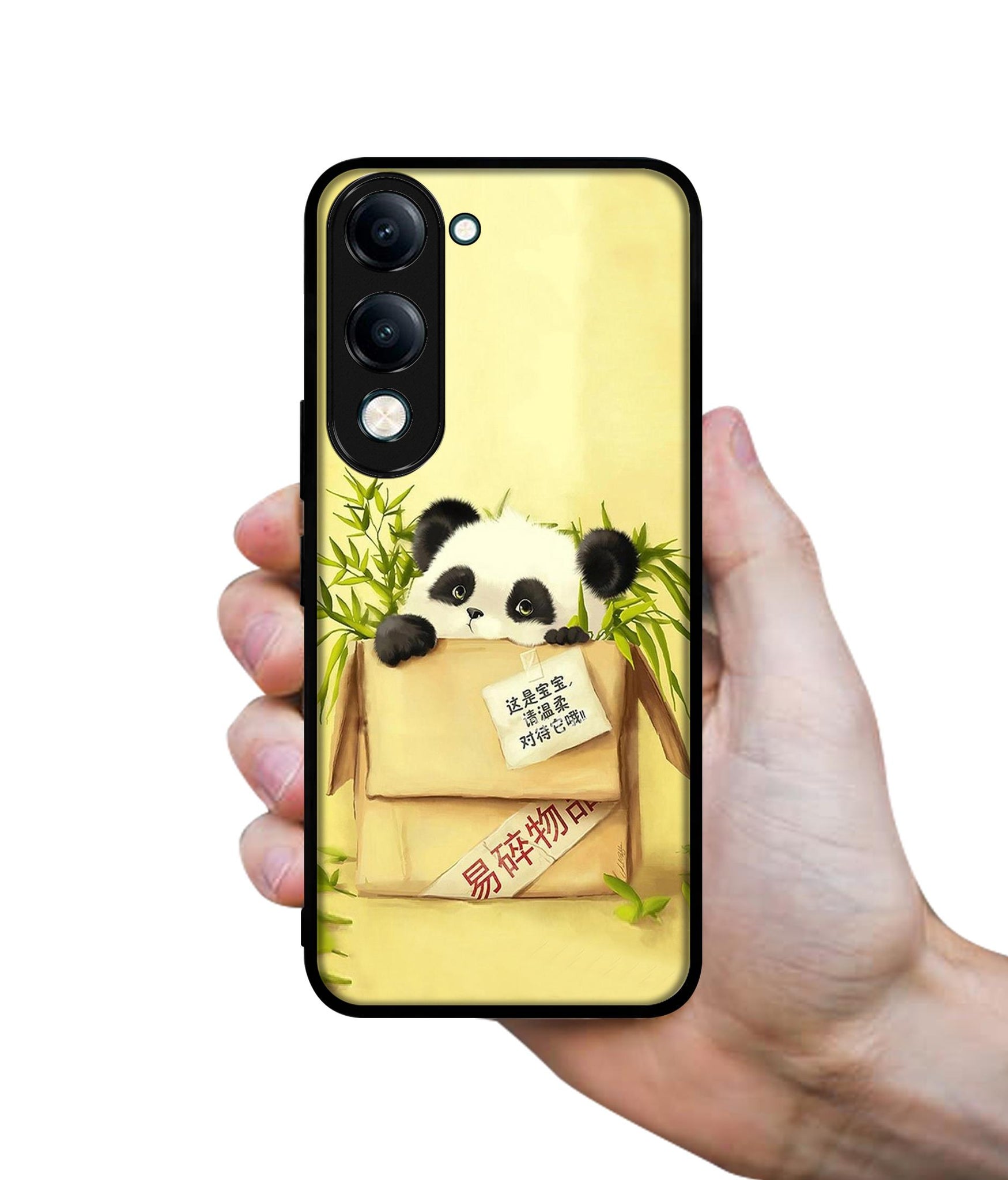 Panda In Box Designer 2D Printed Back Case Cover for Vivo Y04 4G / Y19e 4G / Y29s 5G