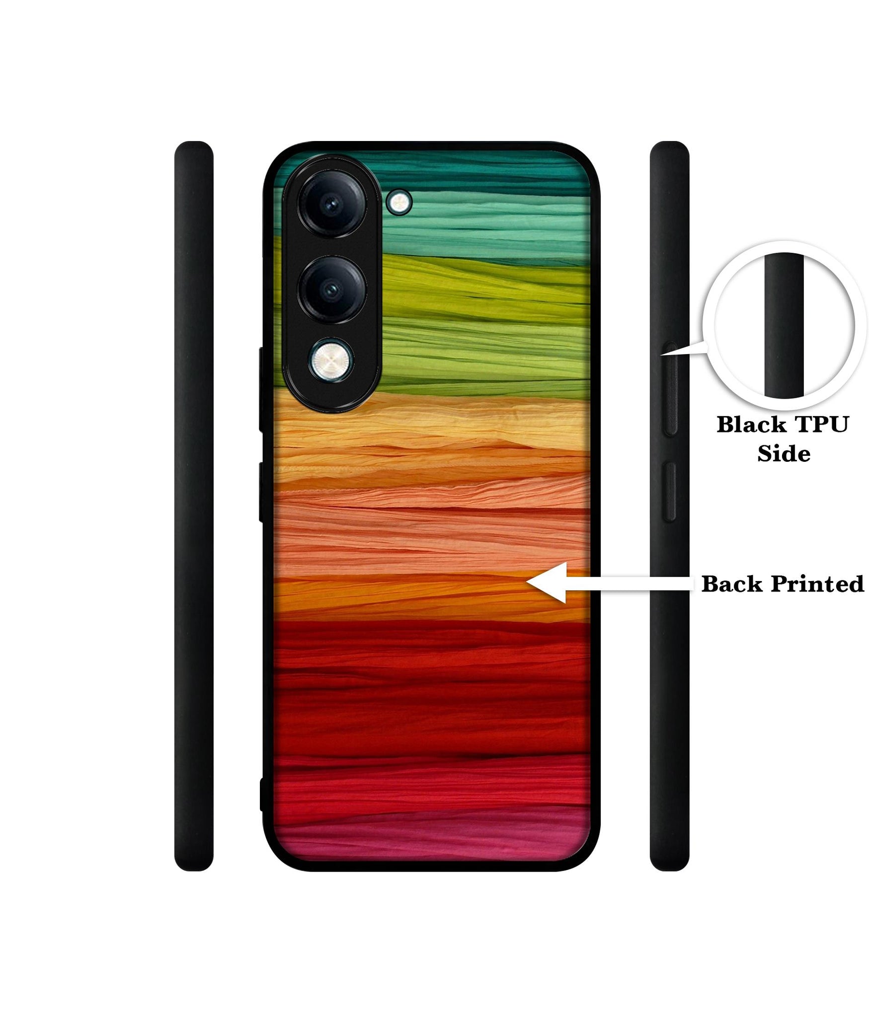 Colorful Thread Designer 2D Printed Back Case Cover for Vivo Y04 4G / Y19e 4G / Y29s 5G