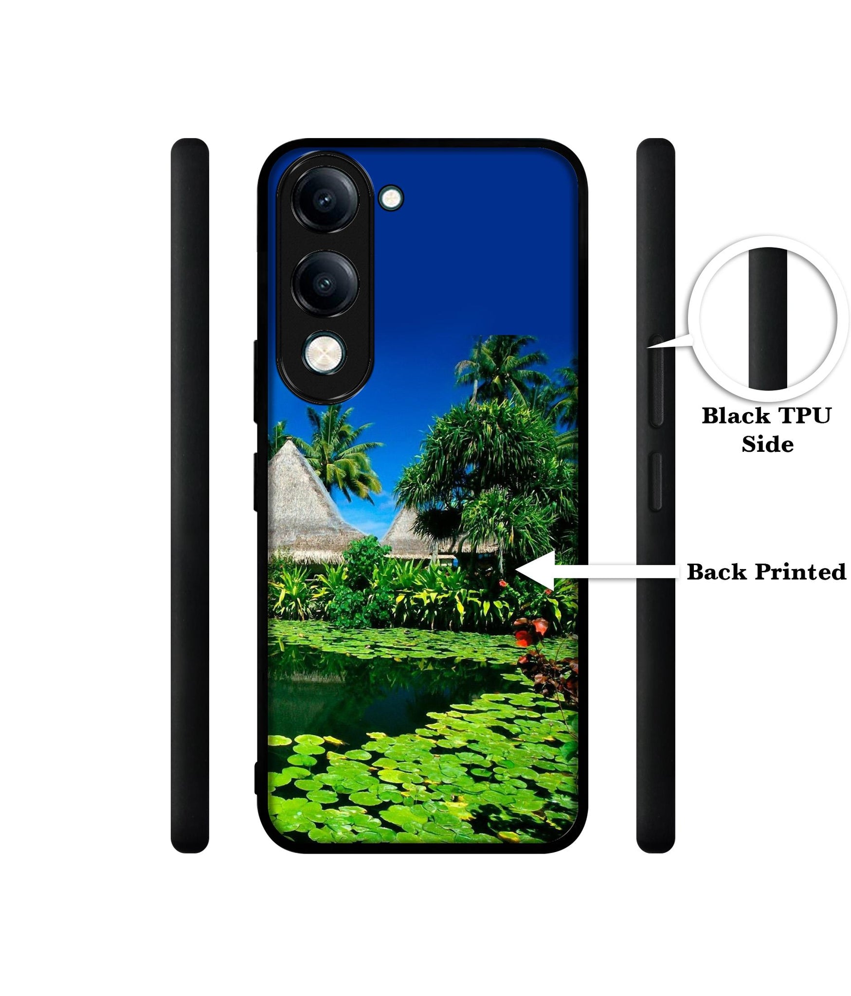 Tropics Water Designer 2D Printed Back Case Cover for Vivo Y04 4G / Y19e 4G / Y29s 5G