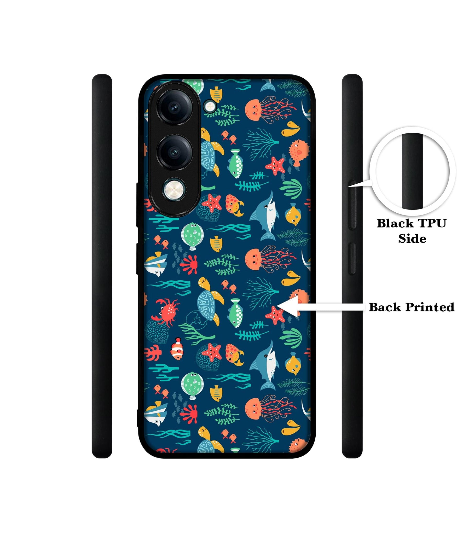 Aquarium Texture Designer 2D Printed Back Case Cover for Vivo Y04 4G / Y19e 4G / Y29s 5G