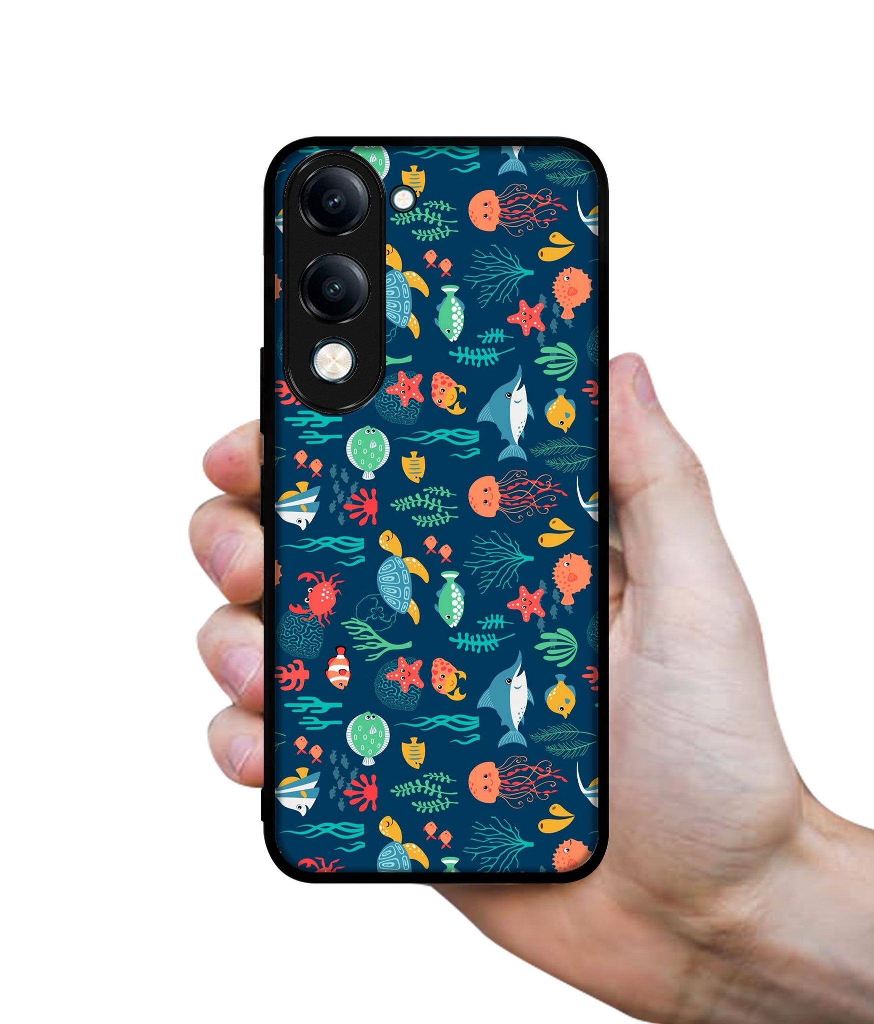 Aquarium Texture Designer 2D Printed Back Case Cover for Vivo Y04 4G / Y19e 4G / Y29s 5G