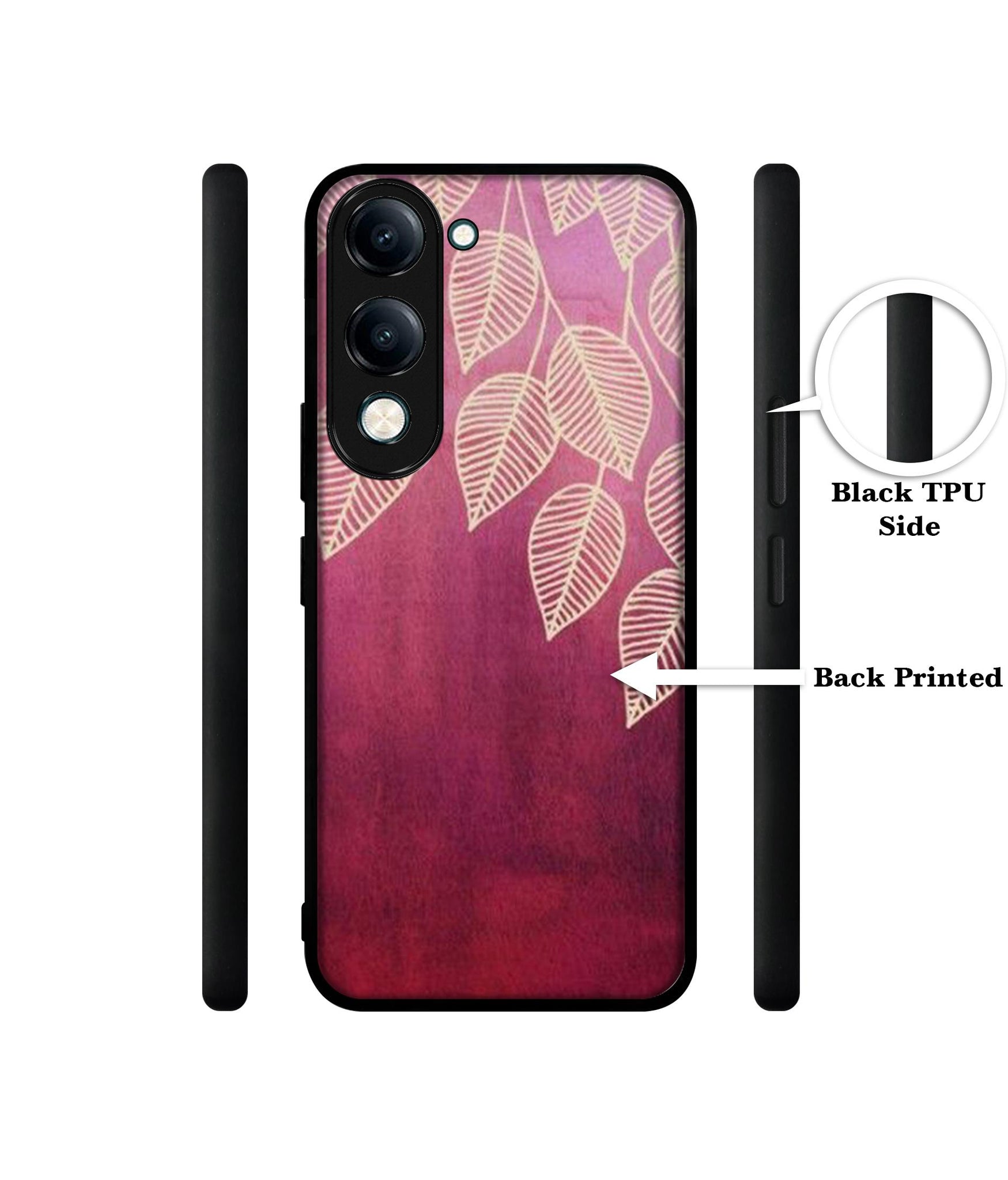 Leaf Pattern Designer 2D Printed Back Case Cover for Vivo Y04 4G / Y19e 4G / Y29s 5G