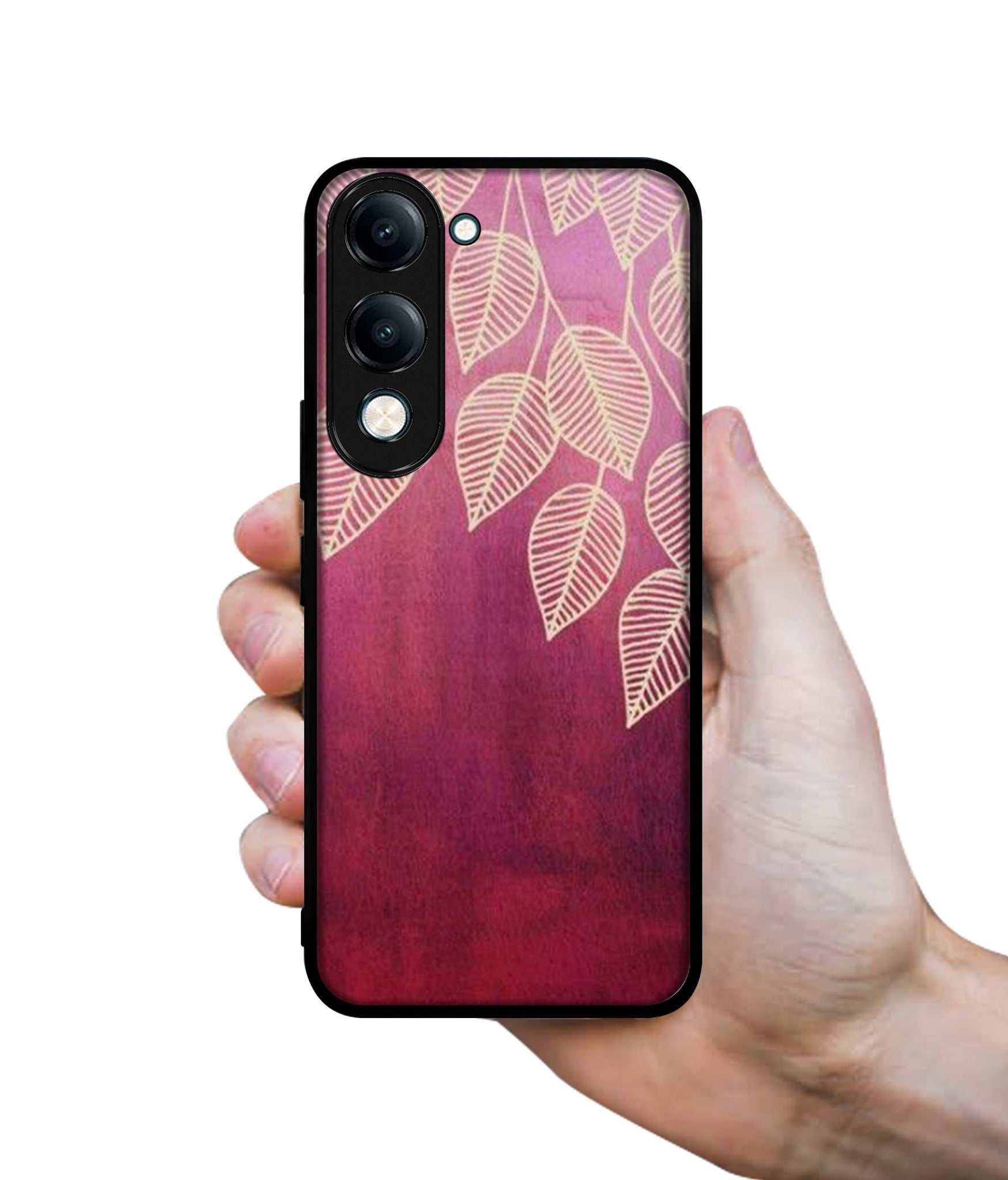 Leaf Pattern Designer 2D Printed Back Case Cover for Vivo Y04 4G / Y19e 4G / Y29s 5G