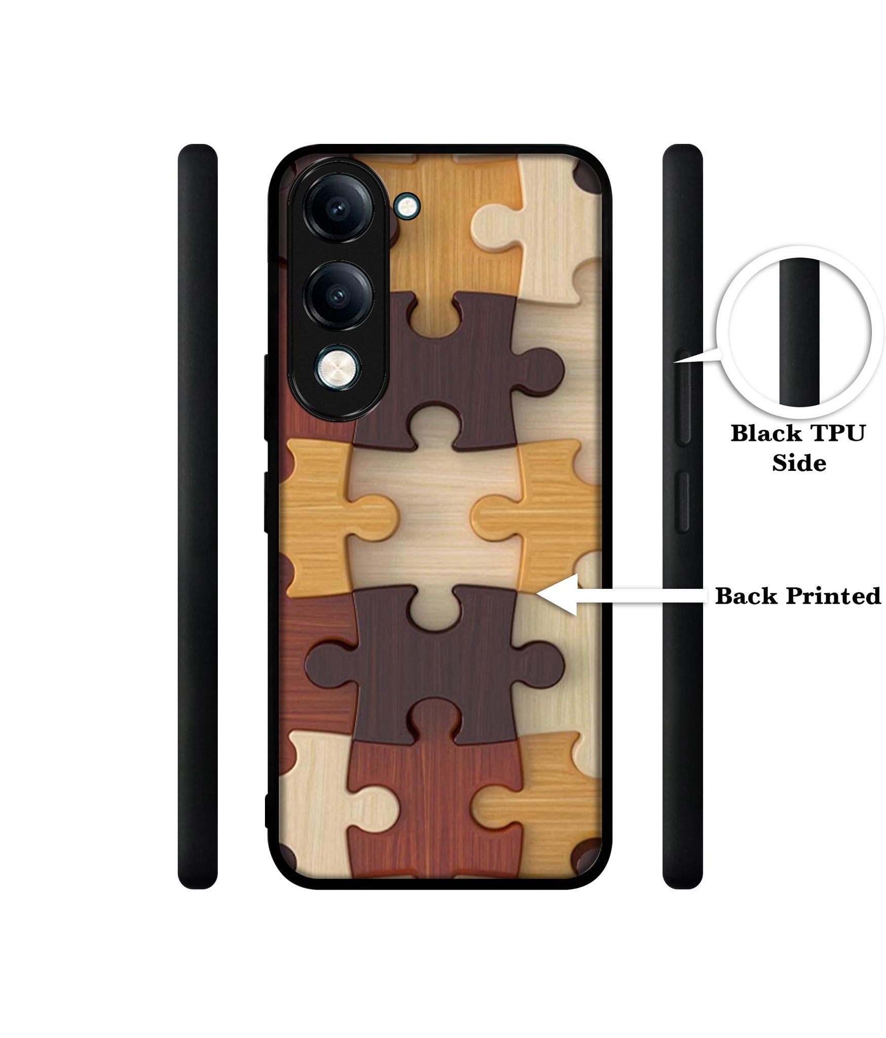 Puzzle Pattern Designer 2D Printed Back Case Cover for Vivo Y04 4G / Y19e 4G / Y29s 5G