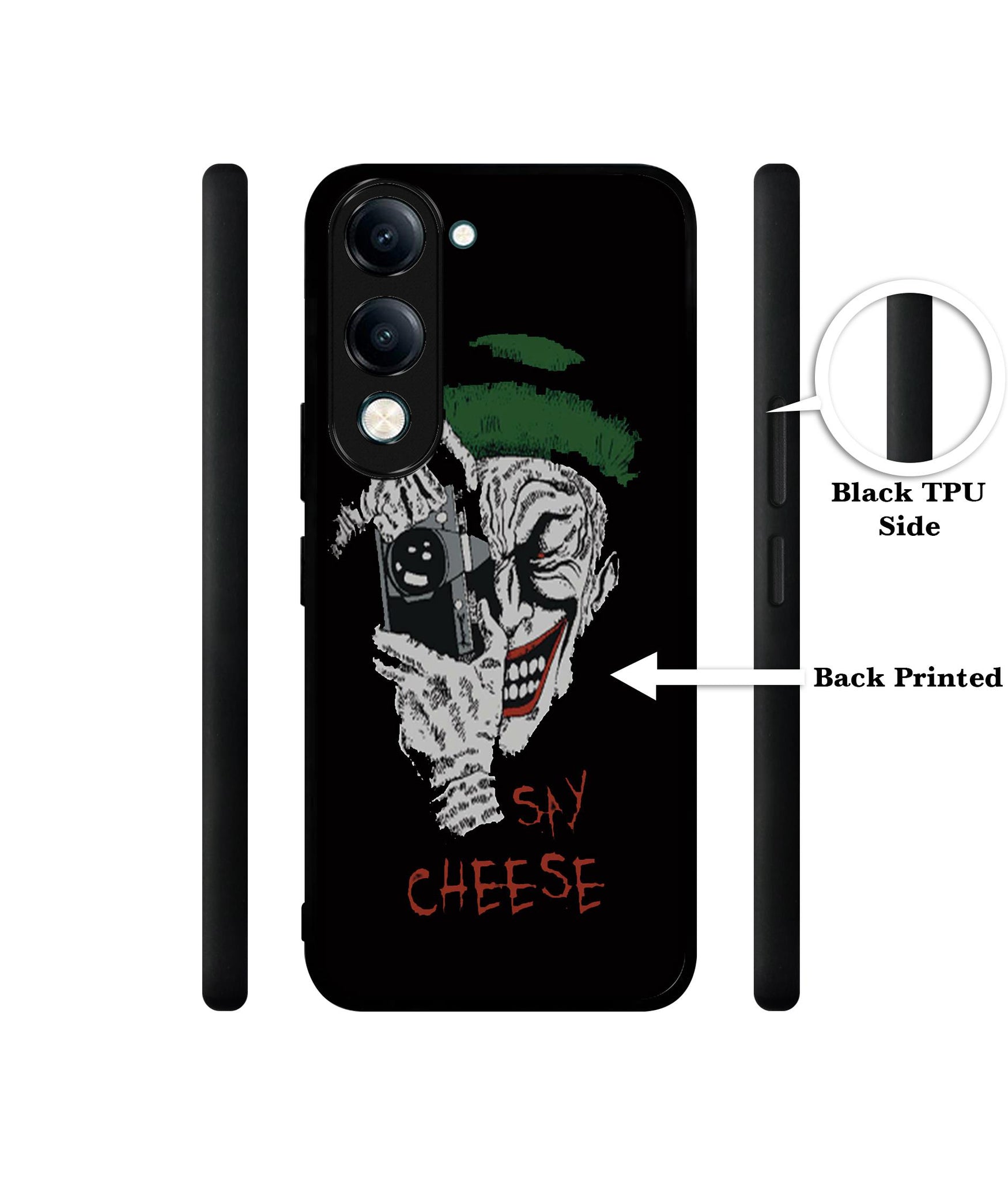 Joker Say Cheese Designer 2D Printed Back Case Cover for Vivo Y04 4G / Y19e 4G / Y29s 5G