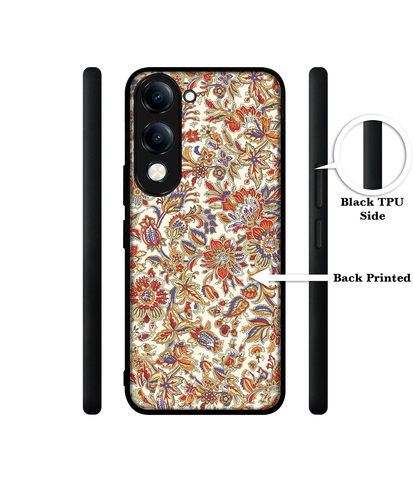 Floral Designer 2D Printed Back Case Cover for Vivo Y04 4G / Y19e 4G / Y29s 5G