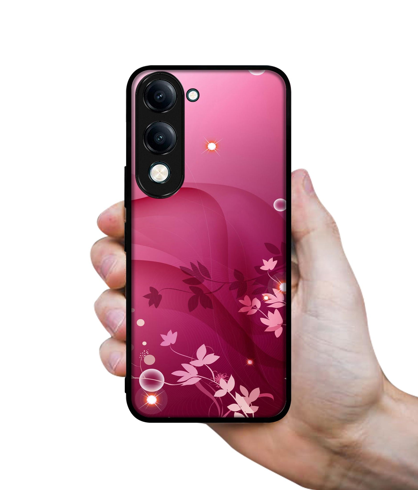 Pink Abstract Designer 2D Printed Back Case Cover for Vivo Y04 4G / Y19e 4G / Y29s 5G