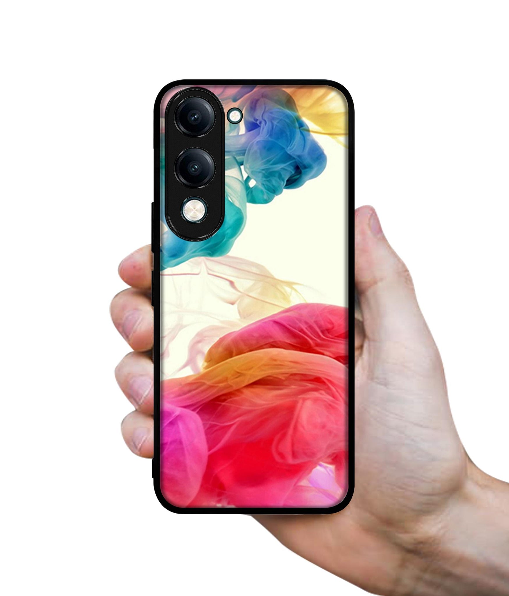 Colored Smoke Designer 2D Printed Back Case Cover for Vivo Y04 4G / Y19e 4G / Y29s 5G