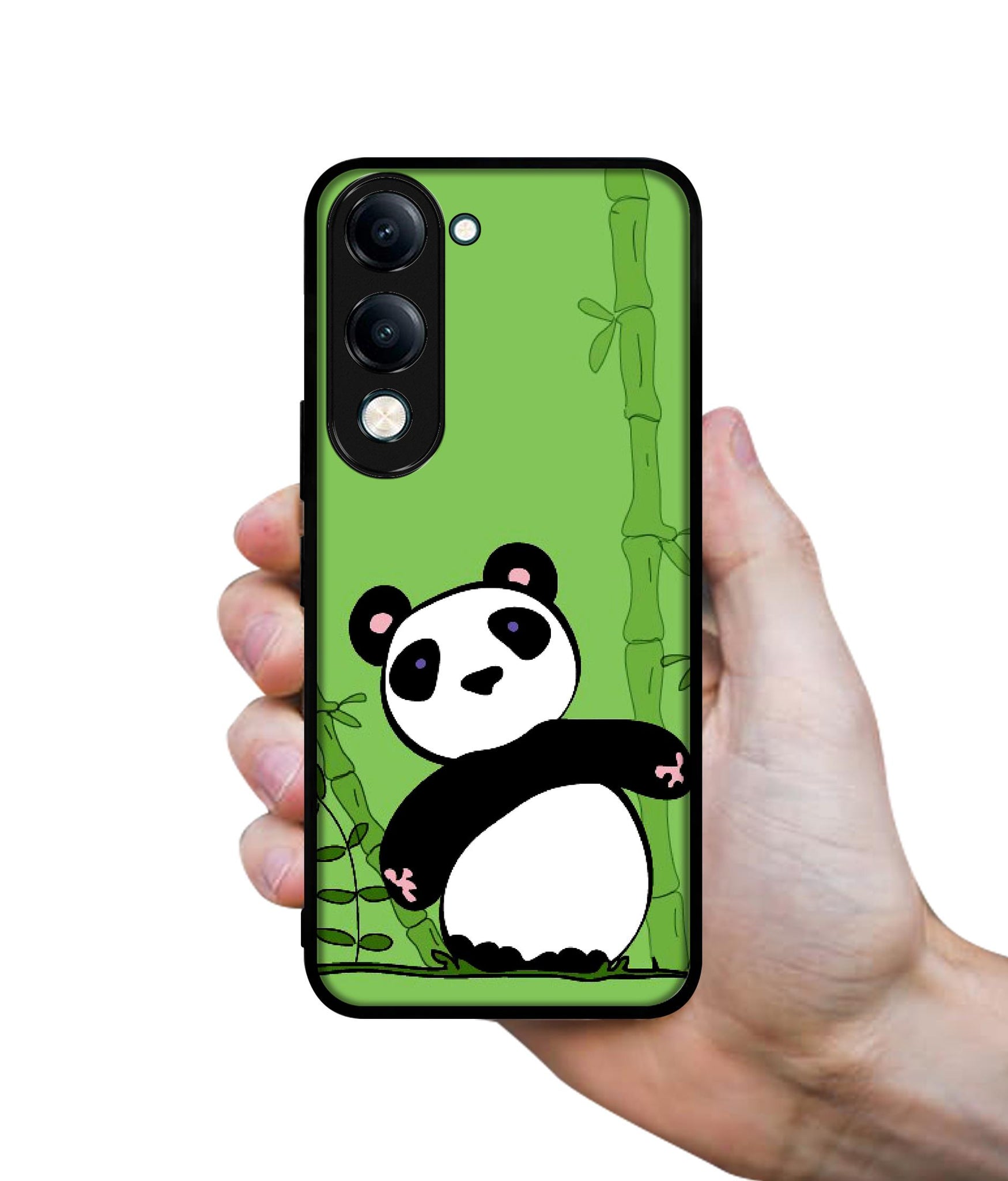 Panda with Bamboo Designer 2D Printed Back Case Cover for Vivo Y04 4G / Y19e 4G / Y29s 5G