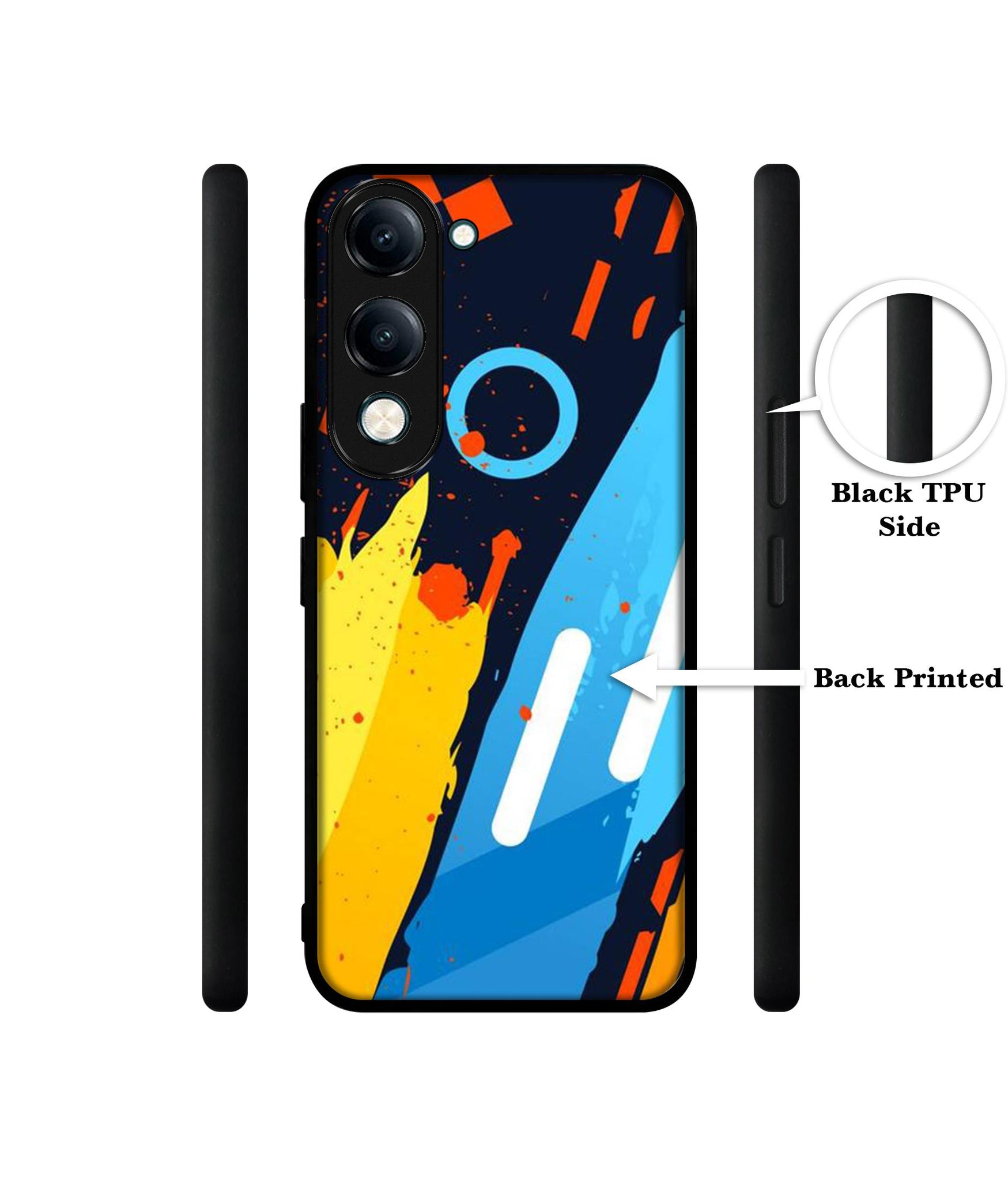 Abstract Stripes Geometric Figures Designer 2D Printed Back Case Cover for Vivo Y04 4G / Y19e 4G / Y29s 5G
