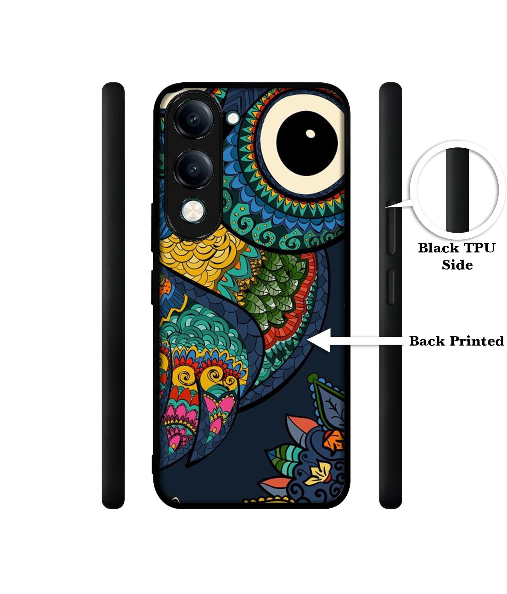 Owl Illustration Designer 2D Printed Back Case Cover for Vivo Y04 4G / Y19e 4G / Y29s 5G