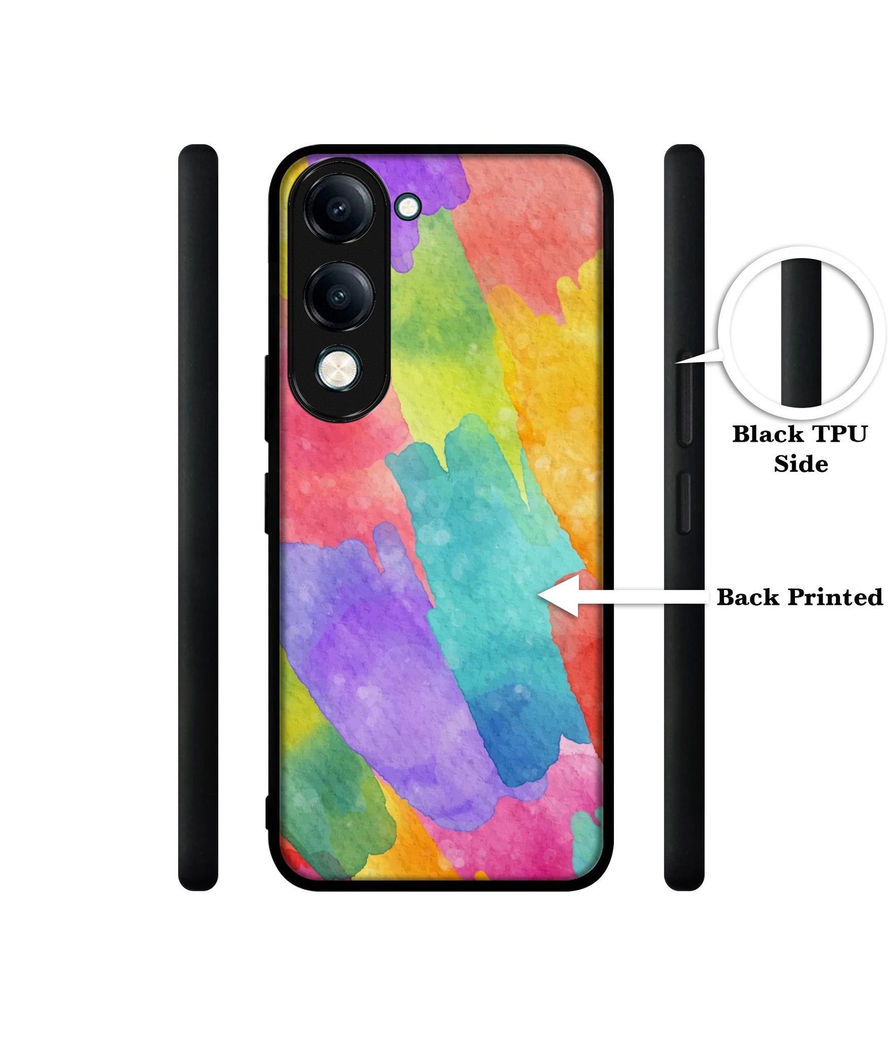 Water Paint Colorful Abstract Designer 2D Printed Back Case Cover for Vivo Y04 4G / Y19e 4G / Y29s 5G