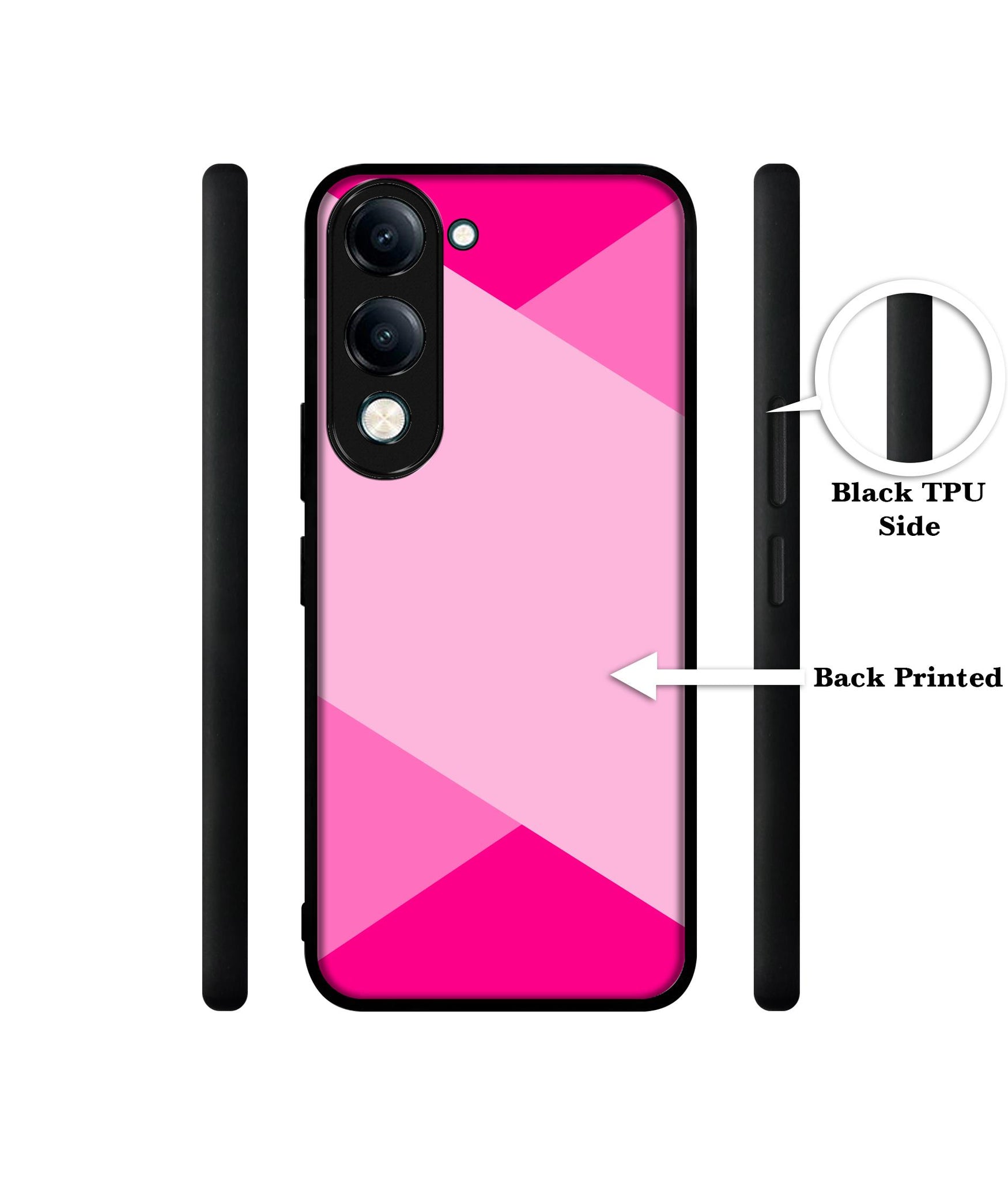 Pink Cross Vector Designer 2D Printed Back Case Cover for Vivo Y04 4G / Y19e 4G / Y29s 5G