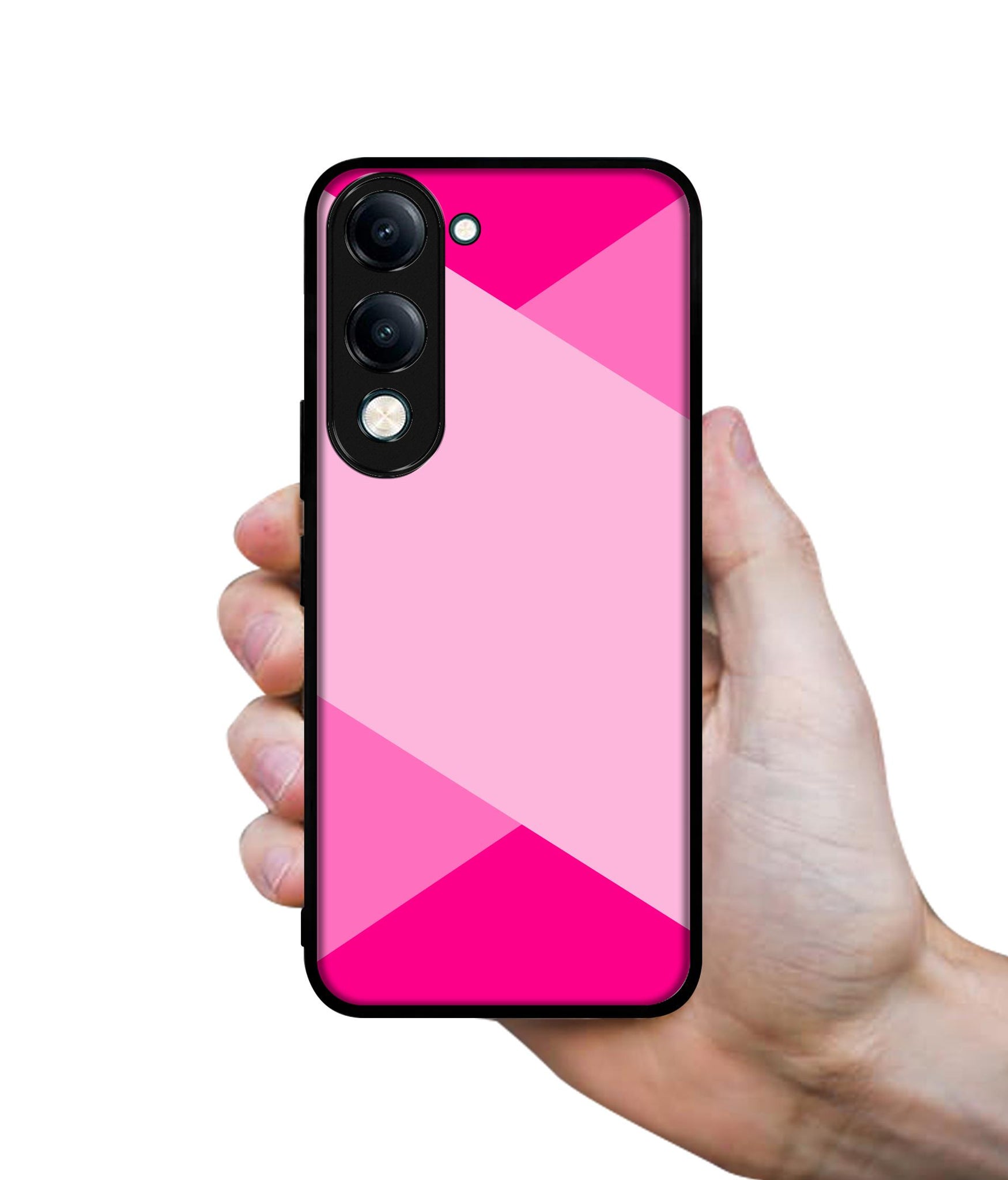Pink Cross Vector Designer 2D Printed Back Case Cover for Vivo Y04 4G / Y19e 4G / Y29s 5G