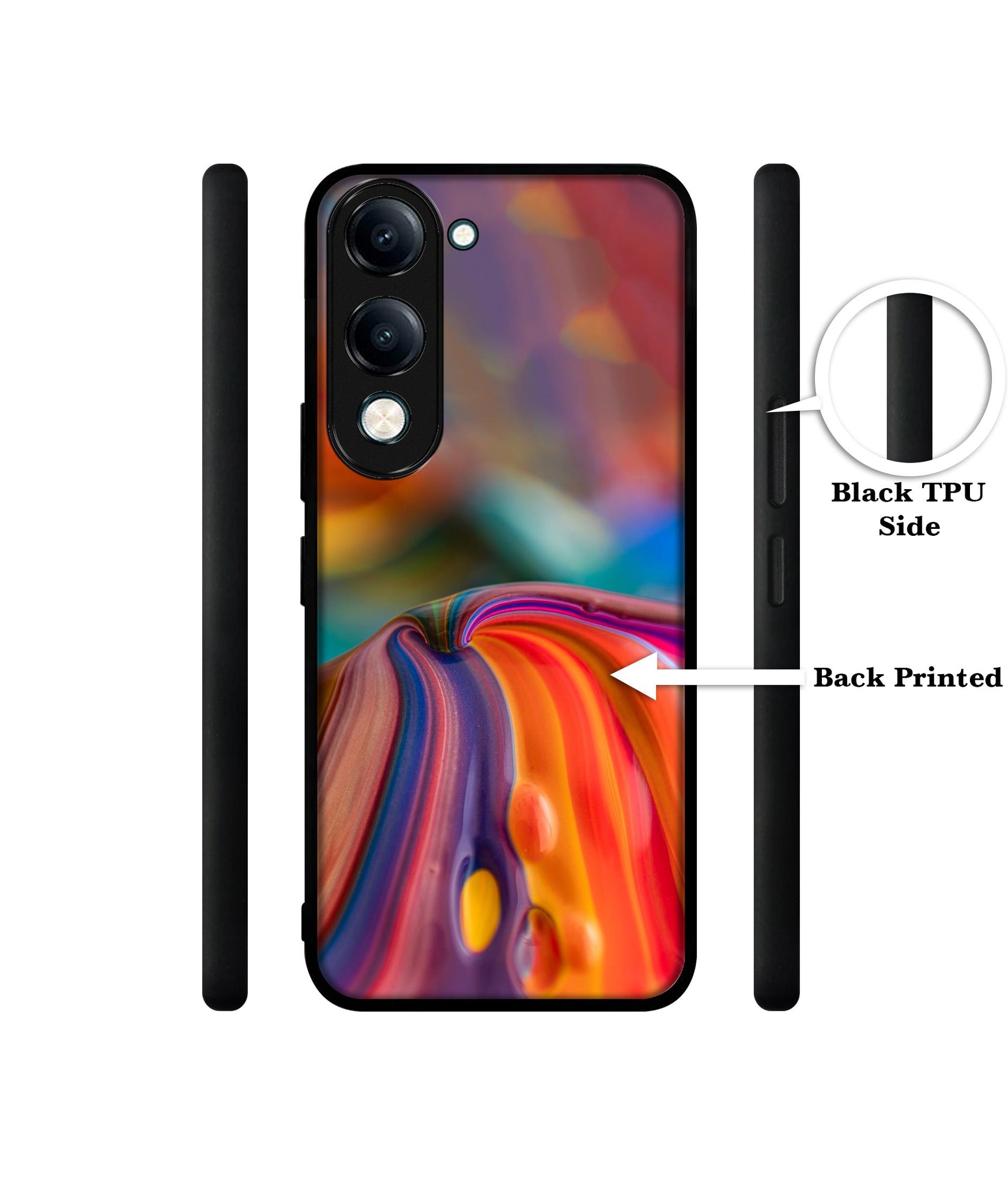Rainbow Colors Designer 2D Printed Back Case Cover for Vivo Y04 4G / Y19e 4G / Y29s 5G