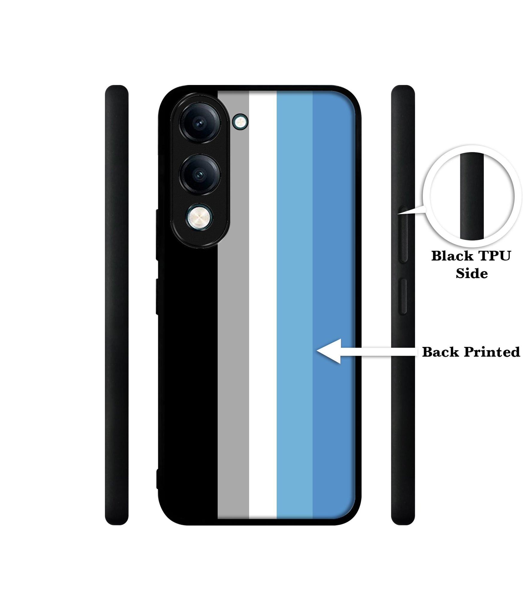 White and Blue Lines Designer 2D Printed Back Case Cover for Vivo Y04 4G / Y19e 4G / Y29s 5G