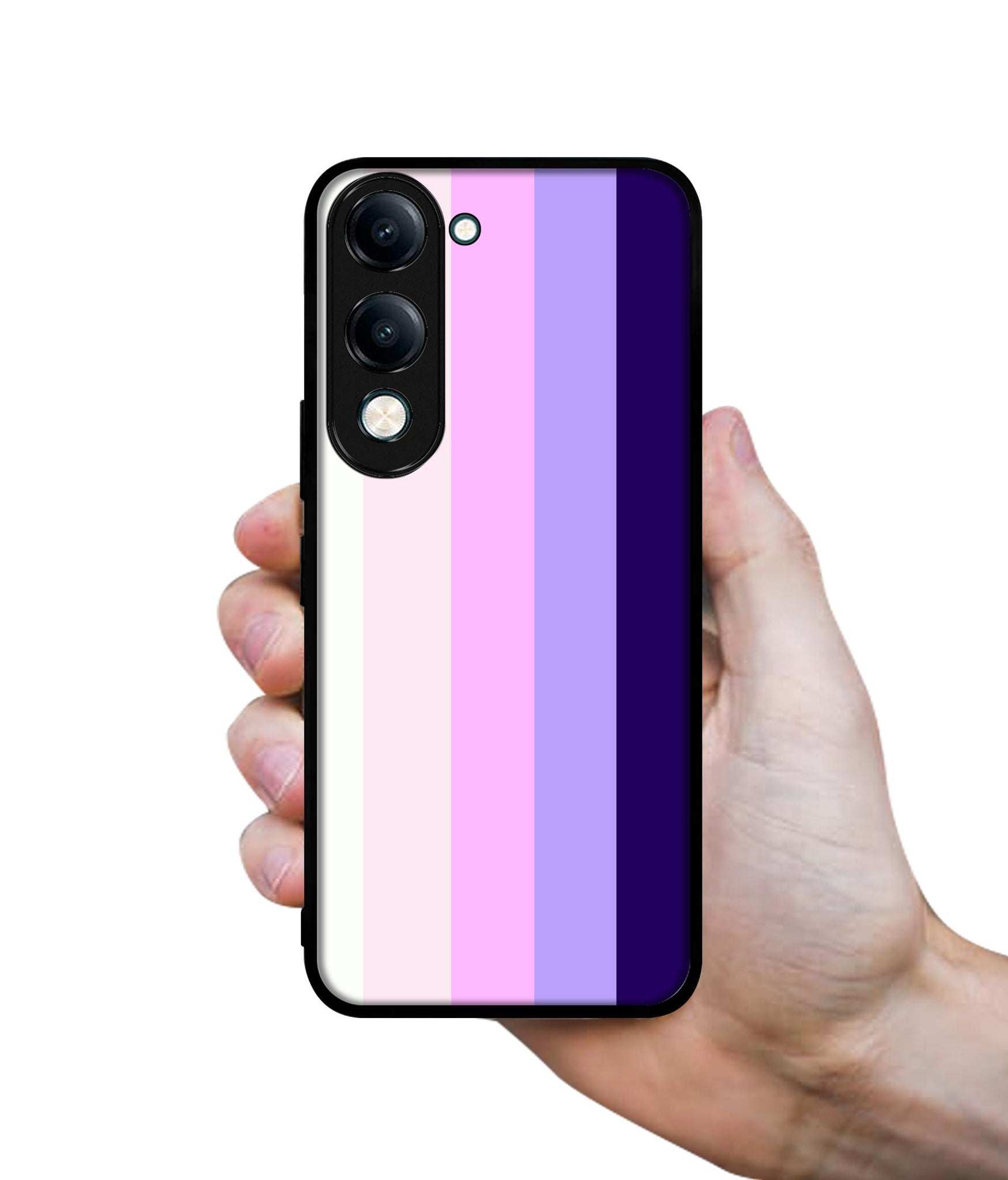 Pink and Purple Lines Designer 2D Printed Back Case Cover for Vivo Y04 4G / Y19e 4G / Y29s 5G