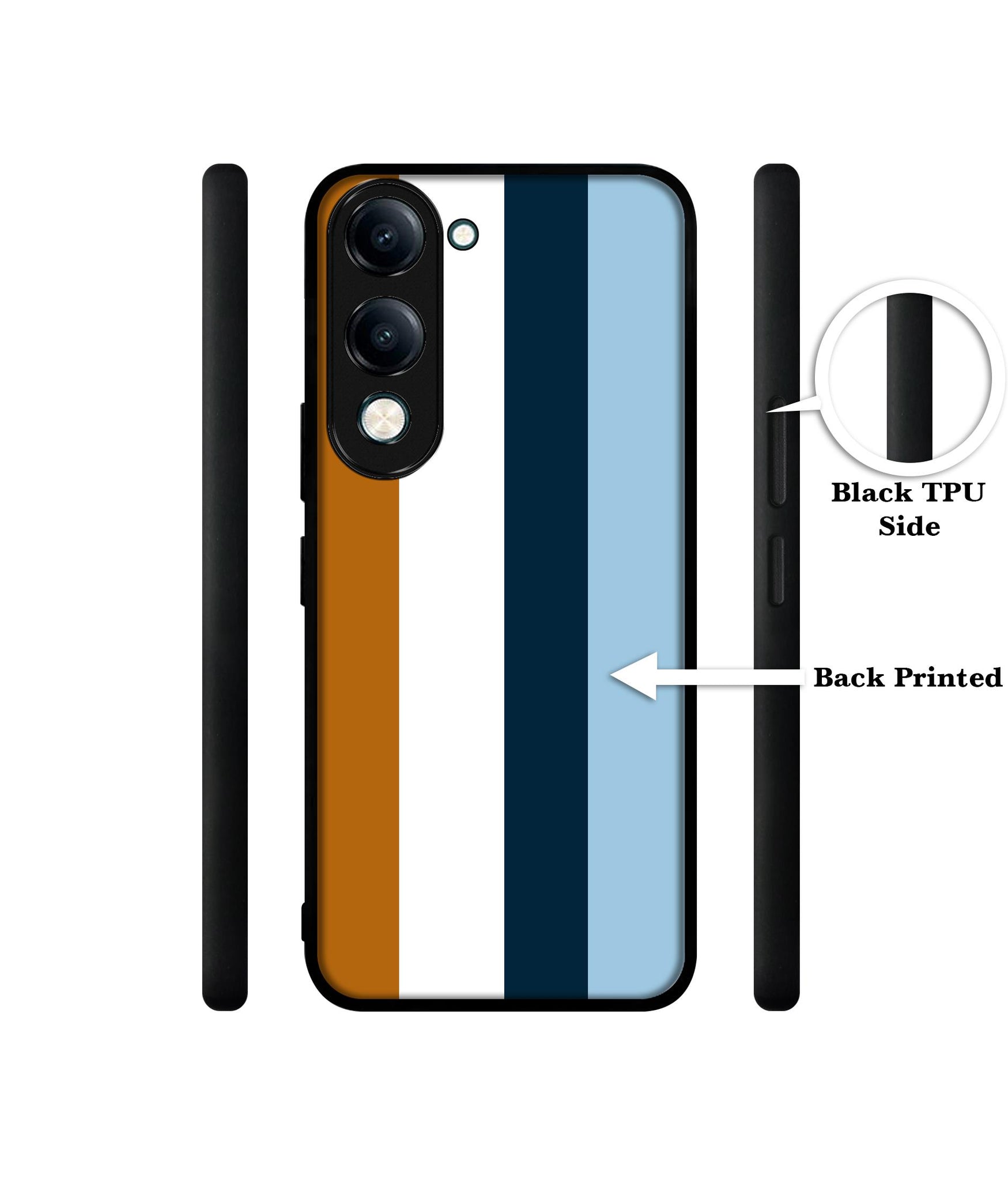 Color Stripes Designer 2D Printed Back Case Cover for Vivo Y04 4G / Y19e 4G / Y29s 5G