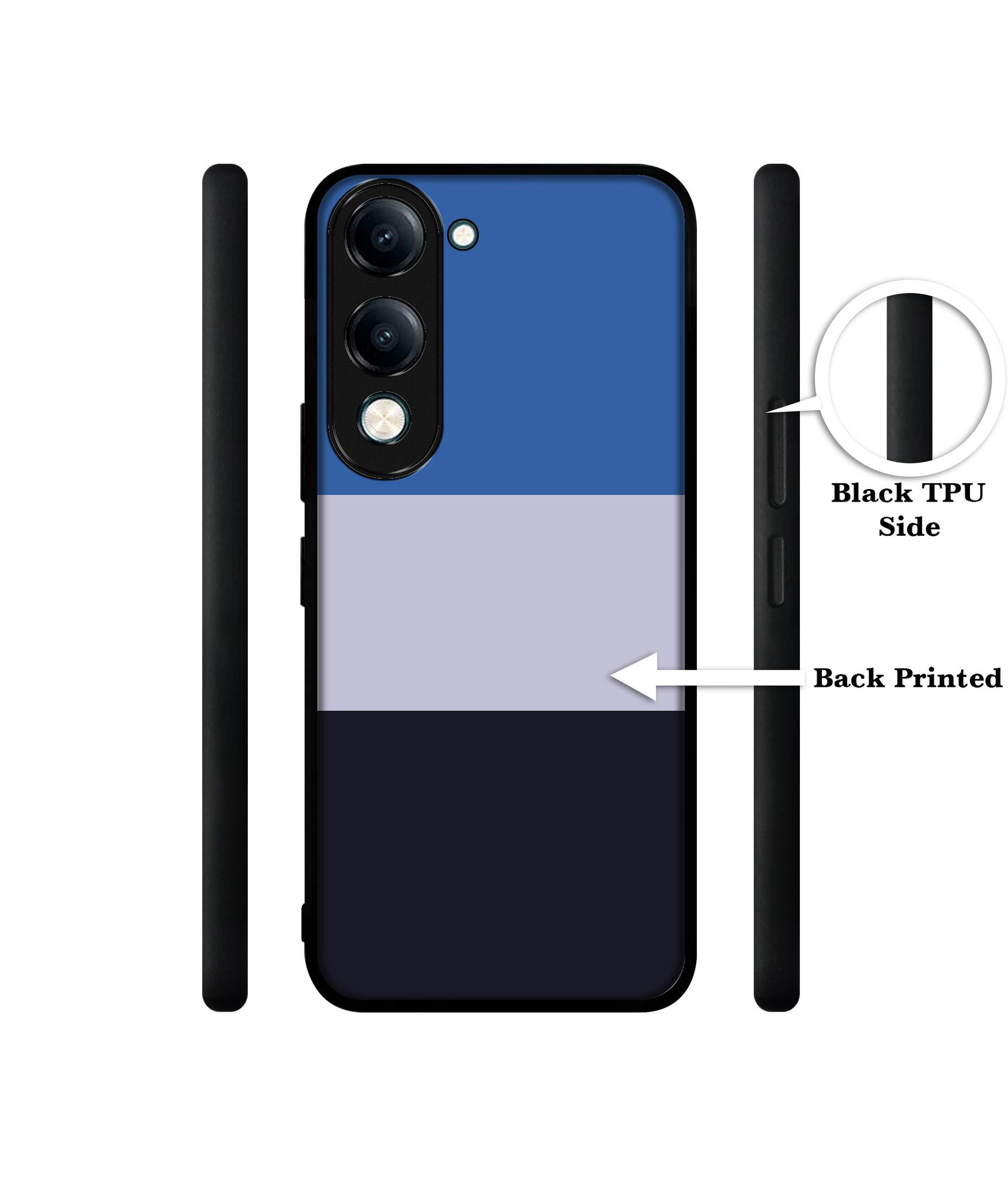 Three Color Stripes Designer 2D Printed Back Case Cover for Vivo Y04 4G / Y19e 4G / Y29s 5G