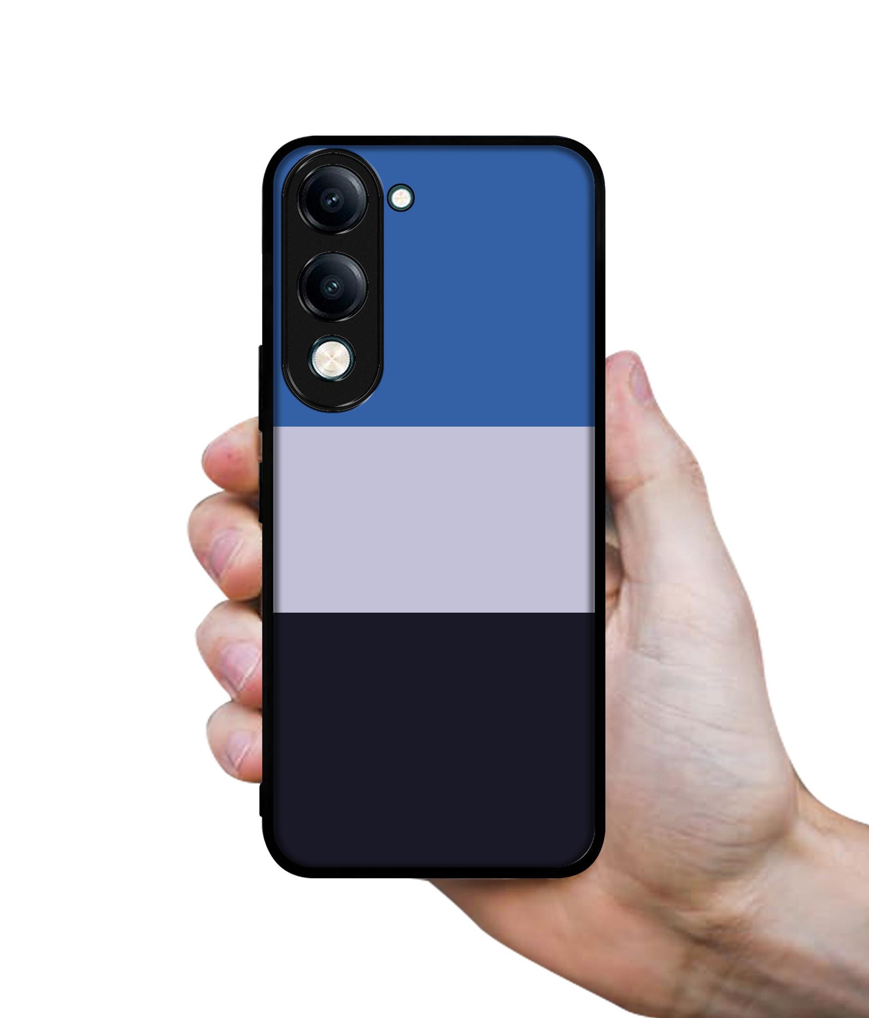 Three Color Stripes Designer 2D Printed Back Case Cover for Vivo Y04 4G / Y19e 4G / Y29s 5G