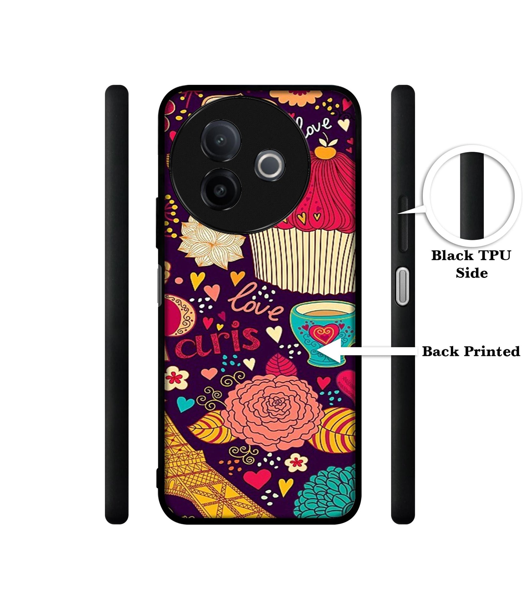 Paris Flower Love Designer 2D Printed Back Case Cover for Vivo Y39 5G / Y300i 5G