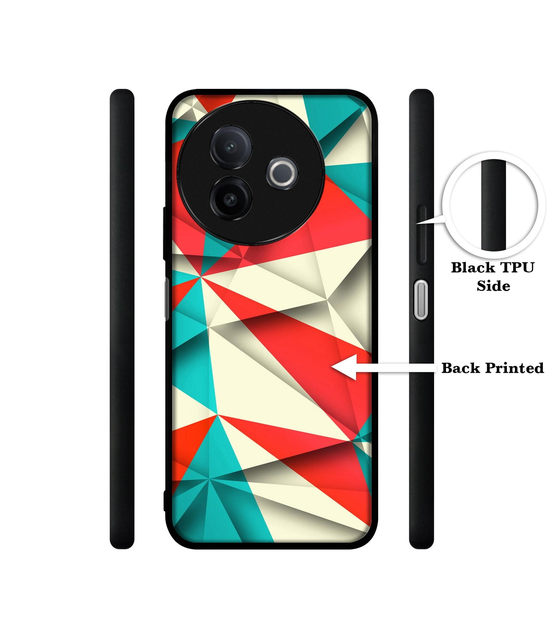 Red Blue White Pattern Designer 2D Printed Back Case Cover for Vivo Y39 5G / Y300i 5G
