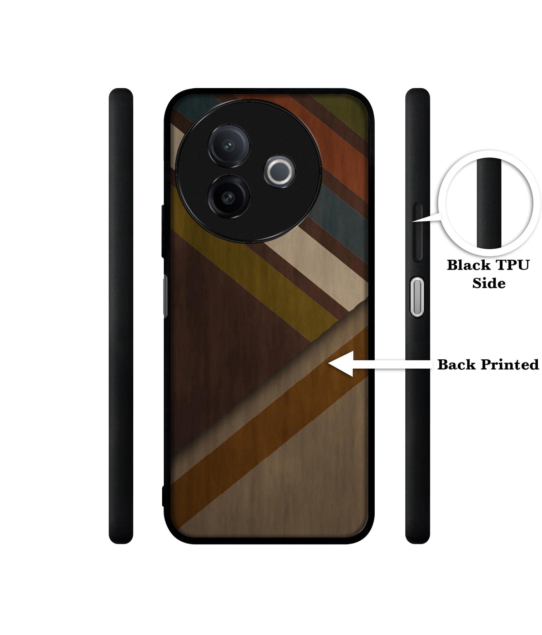 Colorful Wooden Pattern Designer 2D Printed Back Case Cover for Vivo Y39 5G / Y300i 5G