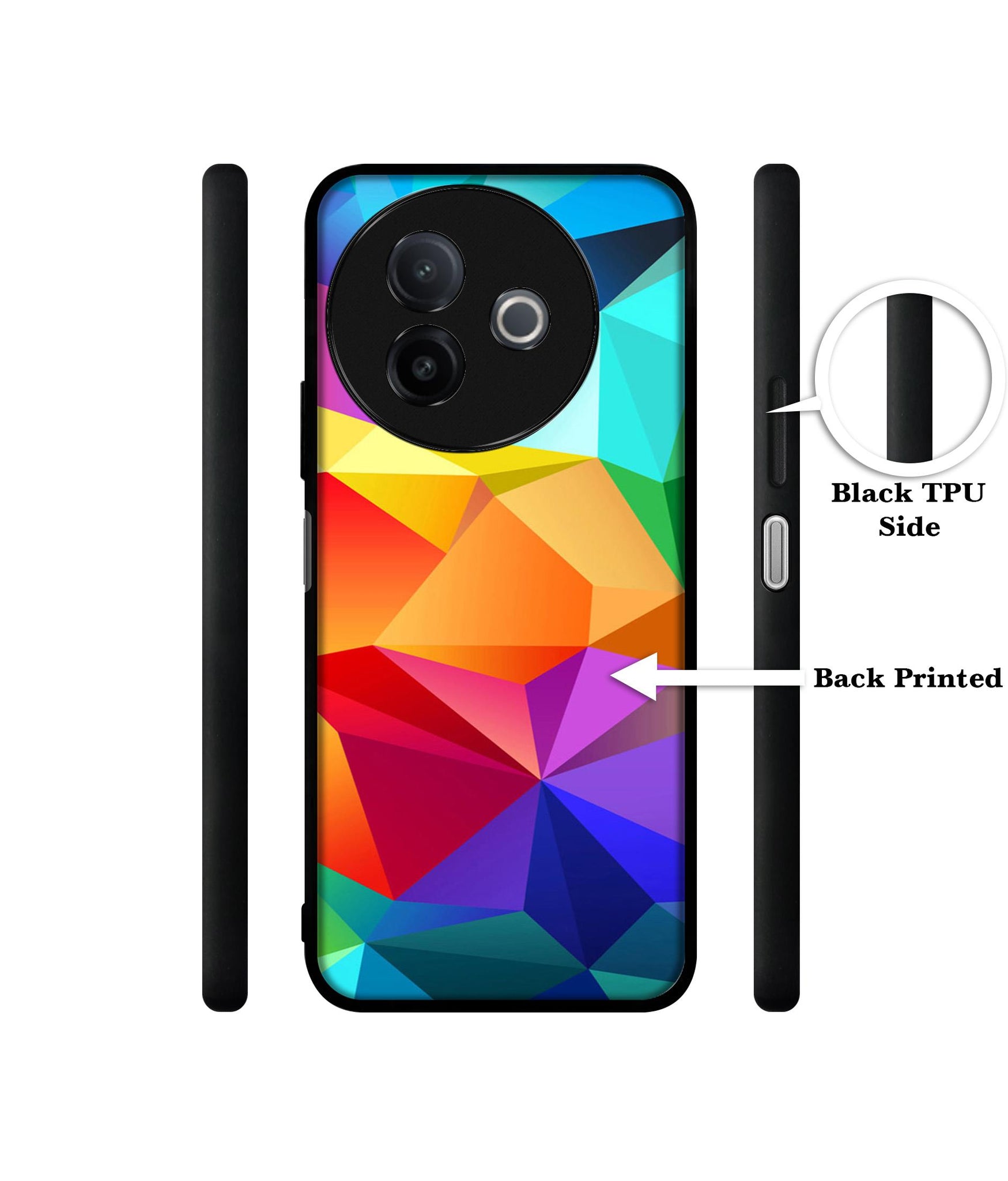 Colorful Pattern Designer 2D Printed Back Case Cover for Vivo Y39 5G / Y300i 5G