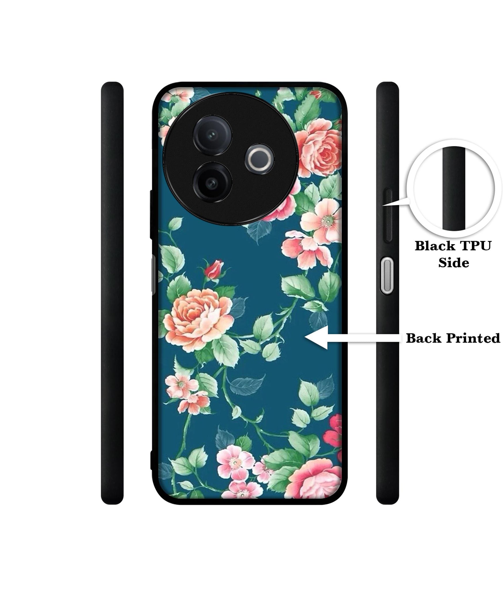 Vintage Floral Designer 2D Printed Back Case Cover for Vivo Y39 5G / Y300i 5G