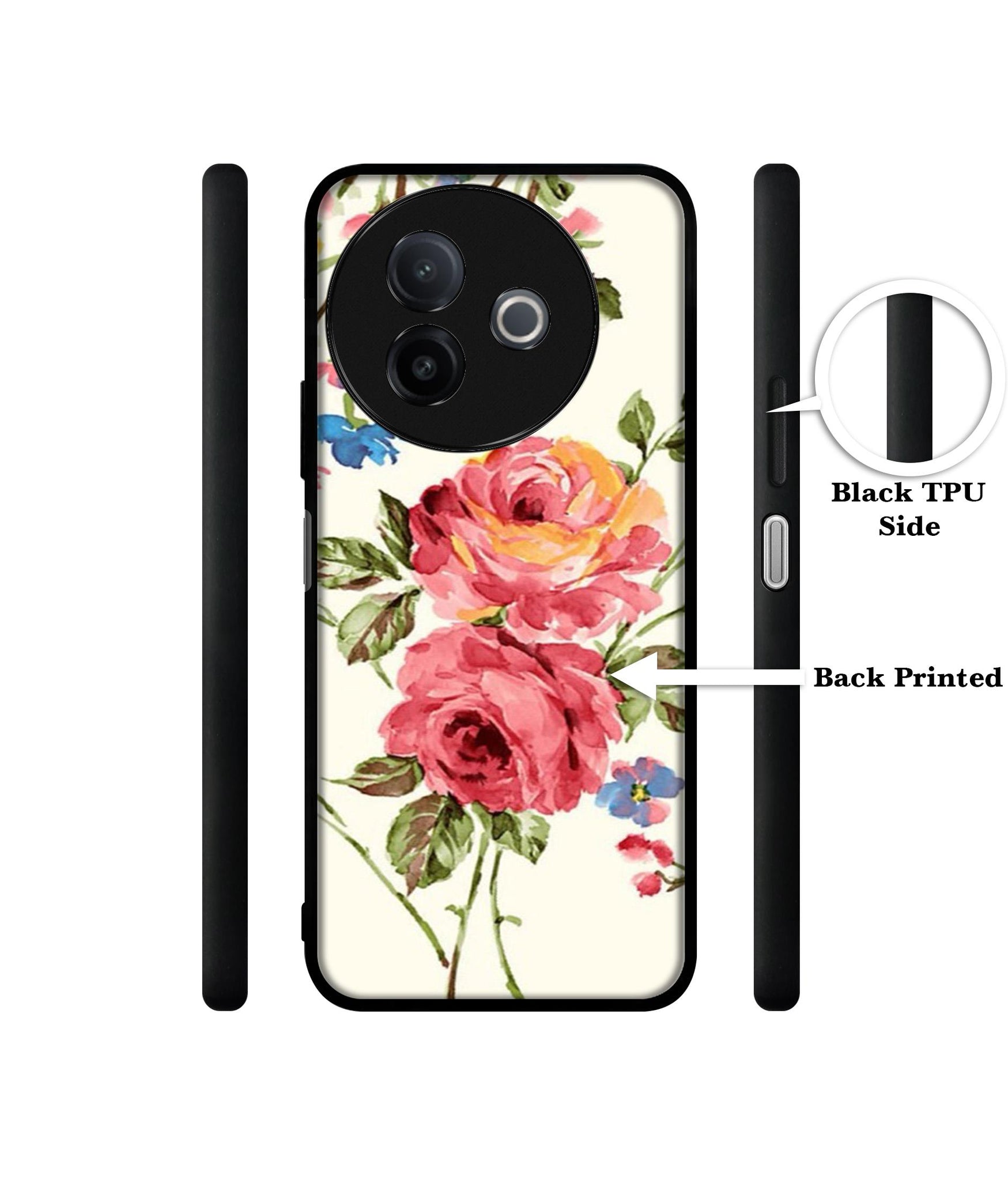 Vintage Painting Flower Designer 2D Printed Back Case Cover for Vivo Y39 5G / Y300i 5G