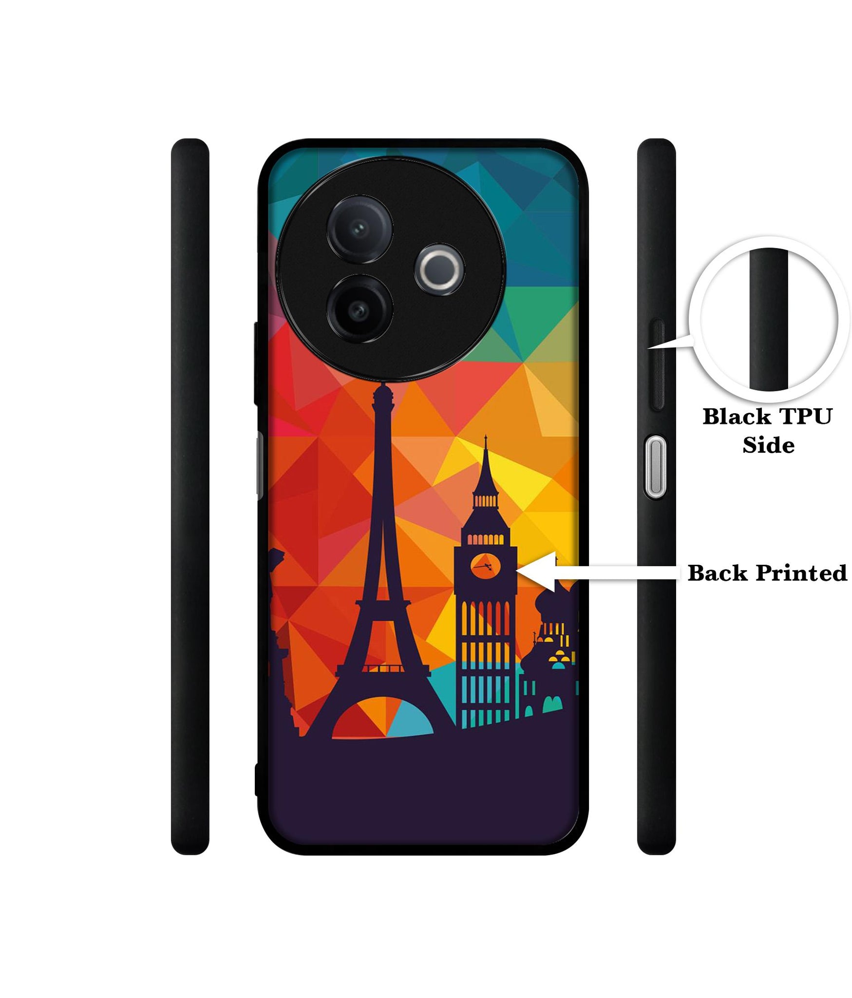 Colored Paris Designer 2D Printed Back Case Cover for Vivo Y39 5G / Y300i 5G