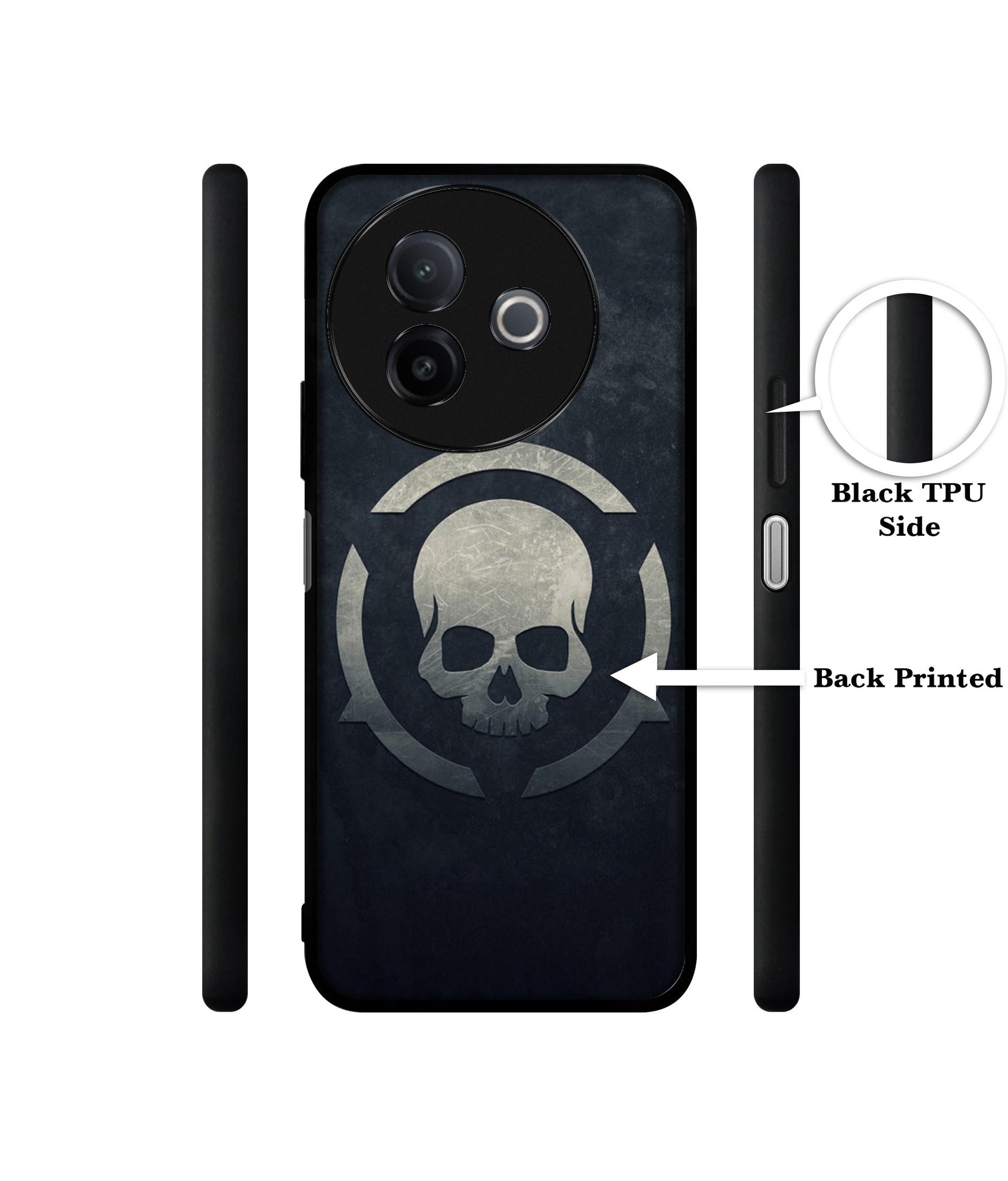 Skull Pattern Print Designer 2D Printed Back Case Cover for Vivo Y39 5G / Y300i 5G