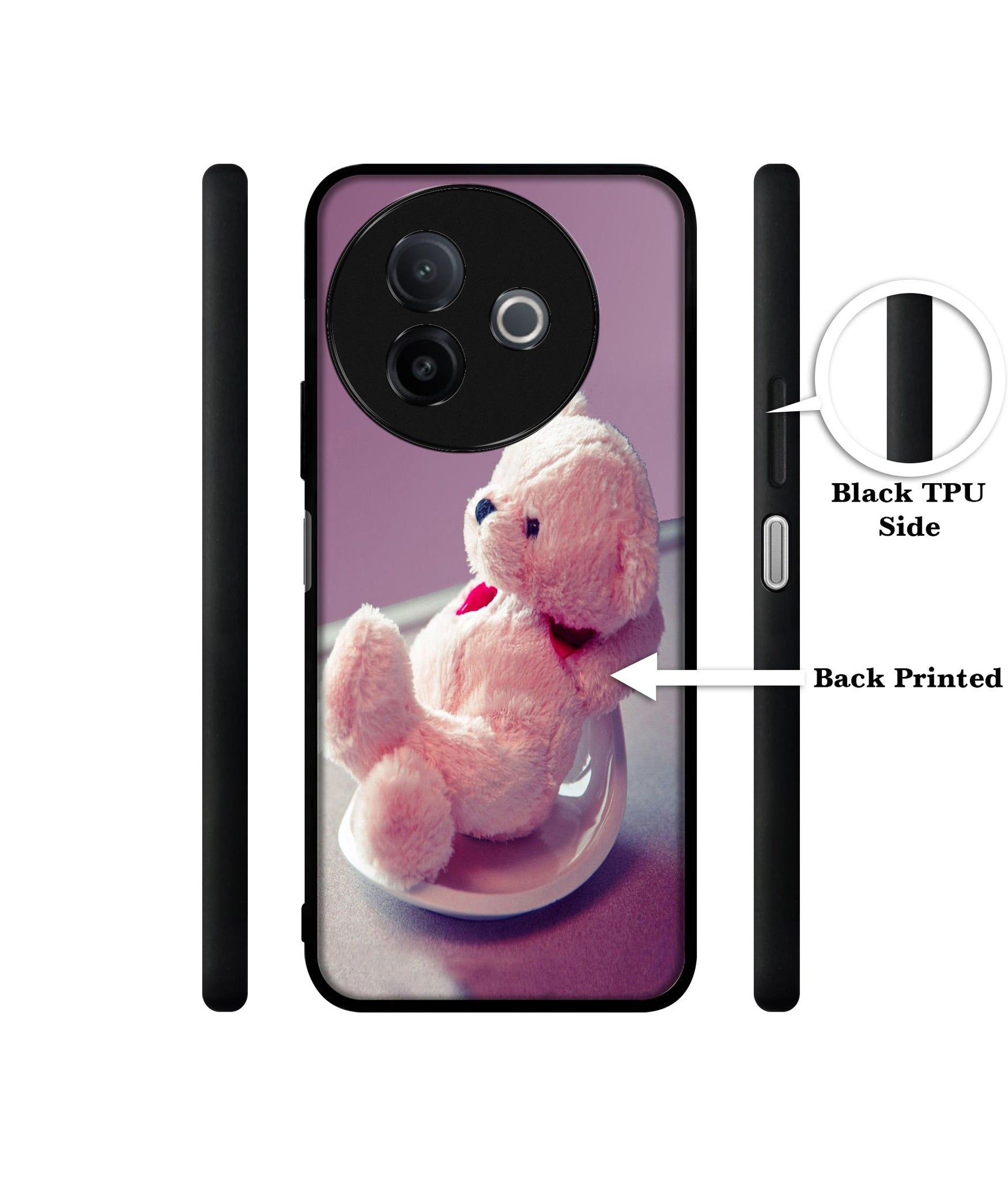Cute Teddy Bear Designer 2D Printed Back Case Cover for Vivo Y39 5G / Y300i 5G