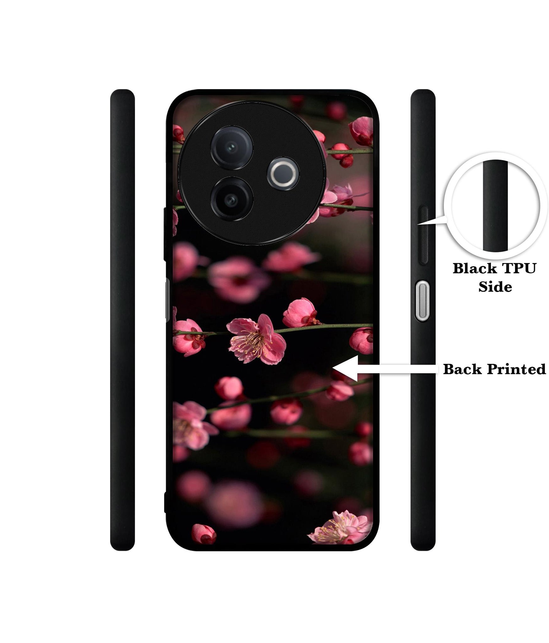 Pink Flowers Designer 2D Printed Back Case Cover for Vivo Y39 5G / Y300i 5G