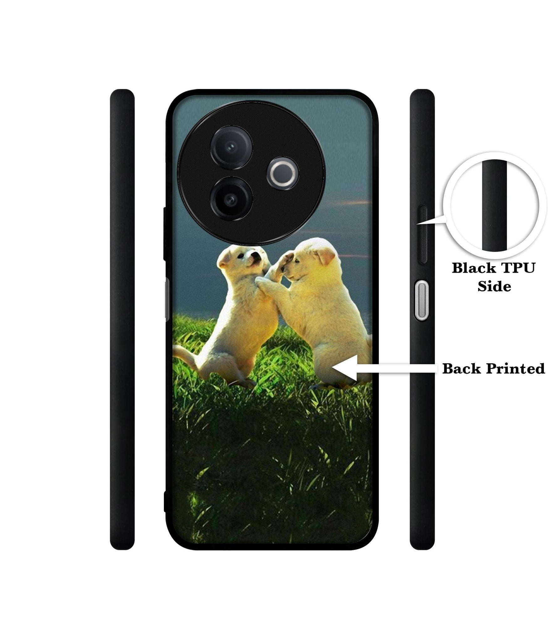 Puppy Couple Sunset Designer 2D Printed Back Case Cover for Vivo Y39 5G / Y300i 5G