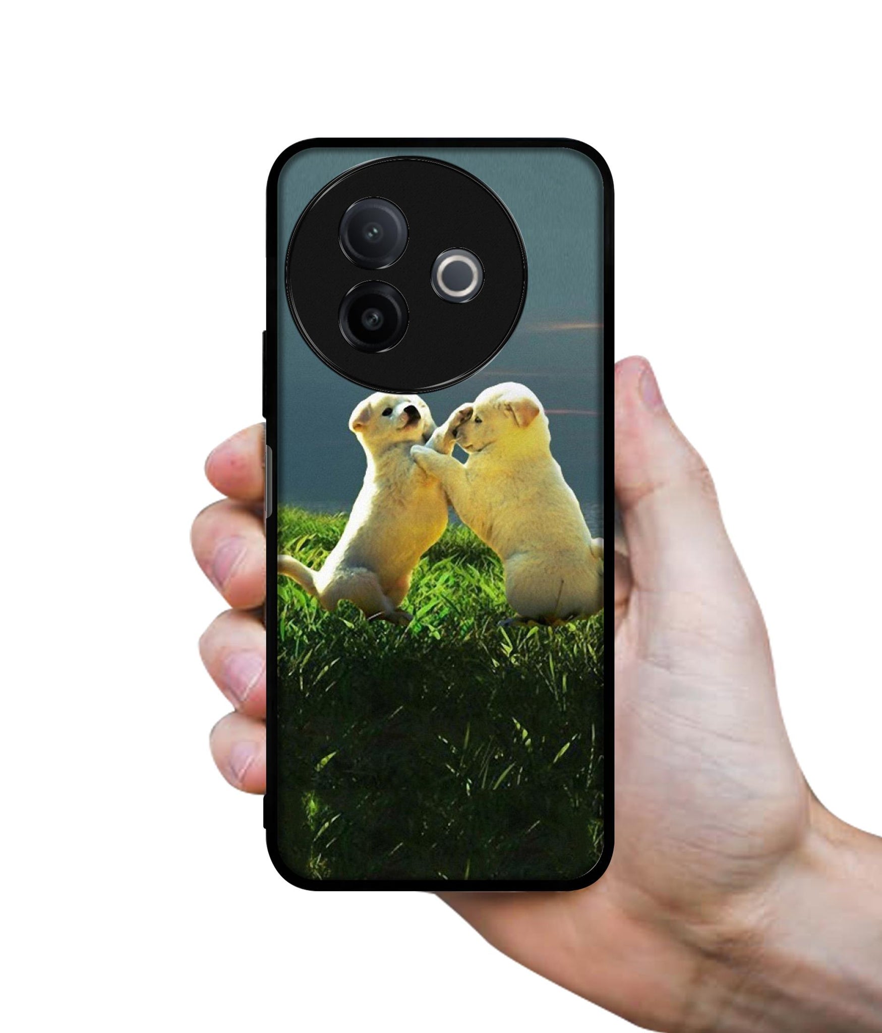 Puppy Couple Sunset Designer 2D Printed Back Case Cover for Vivo Y39 5G / Y300i 5G