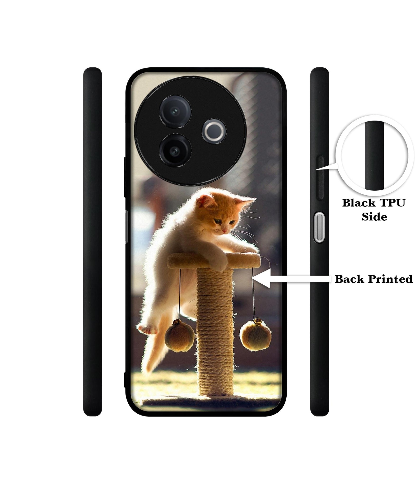 Cat Climbing Designer 2D Printed Back Case Cover for Vivo Y39 5G / Y300i 5G