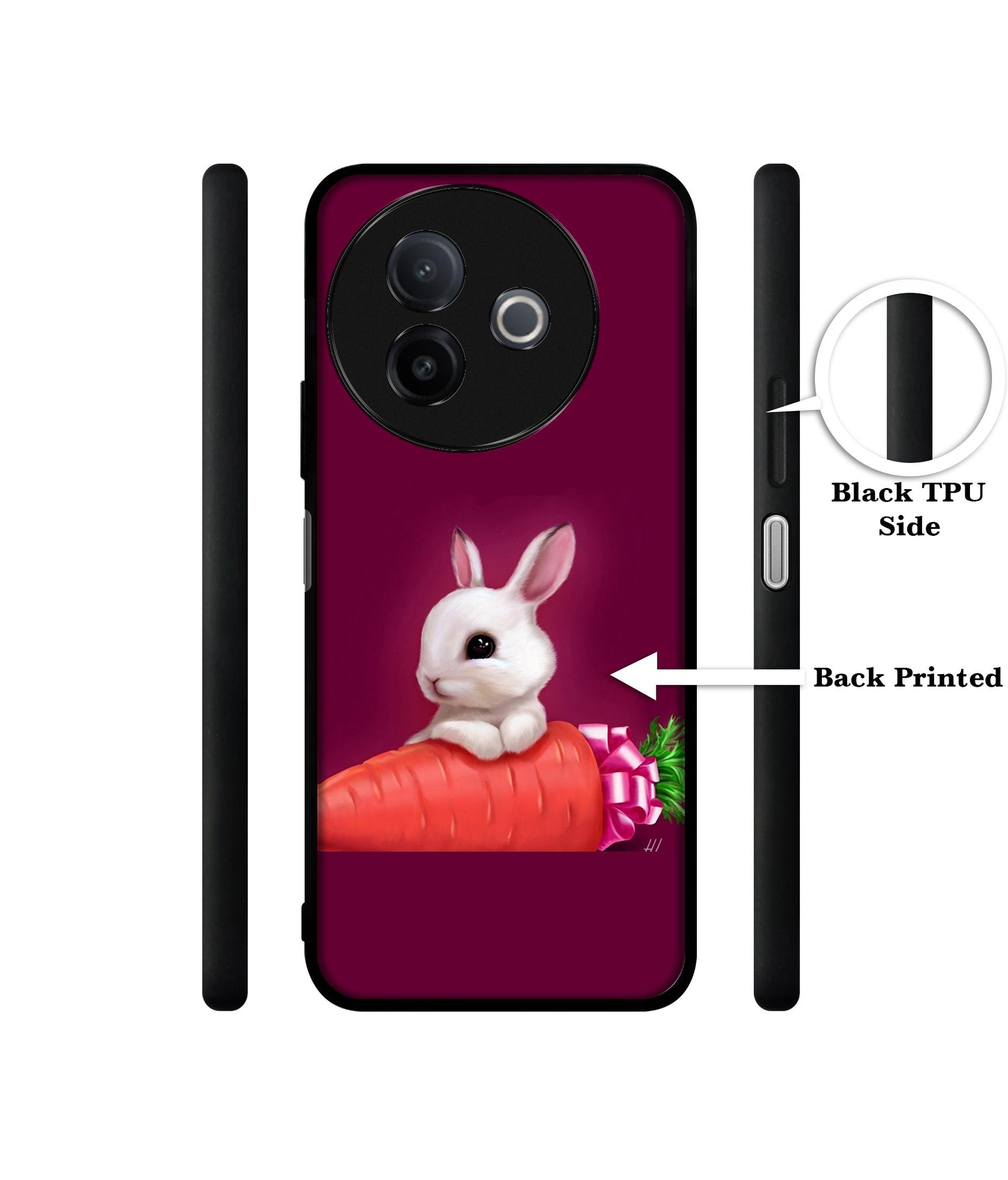 Bunny With Carrot Designer 2D Printed Back Case Cover for Vivo Y39 5G / Y300i 5G