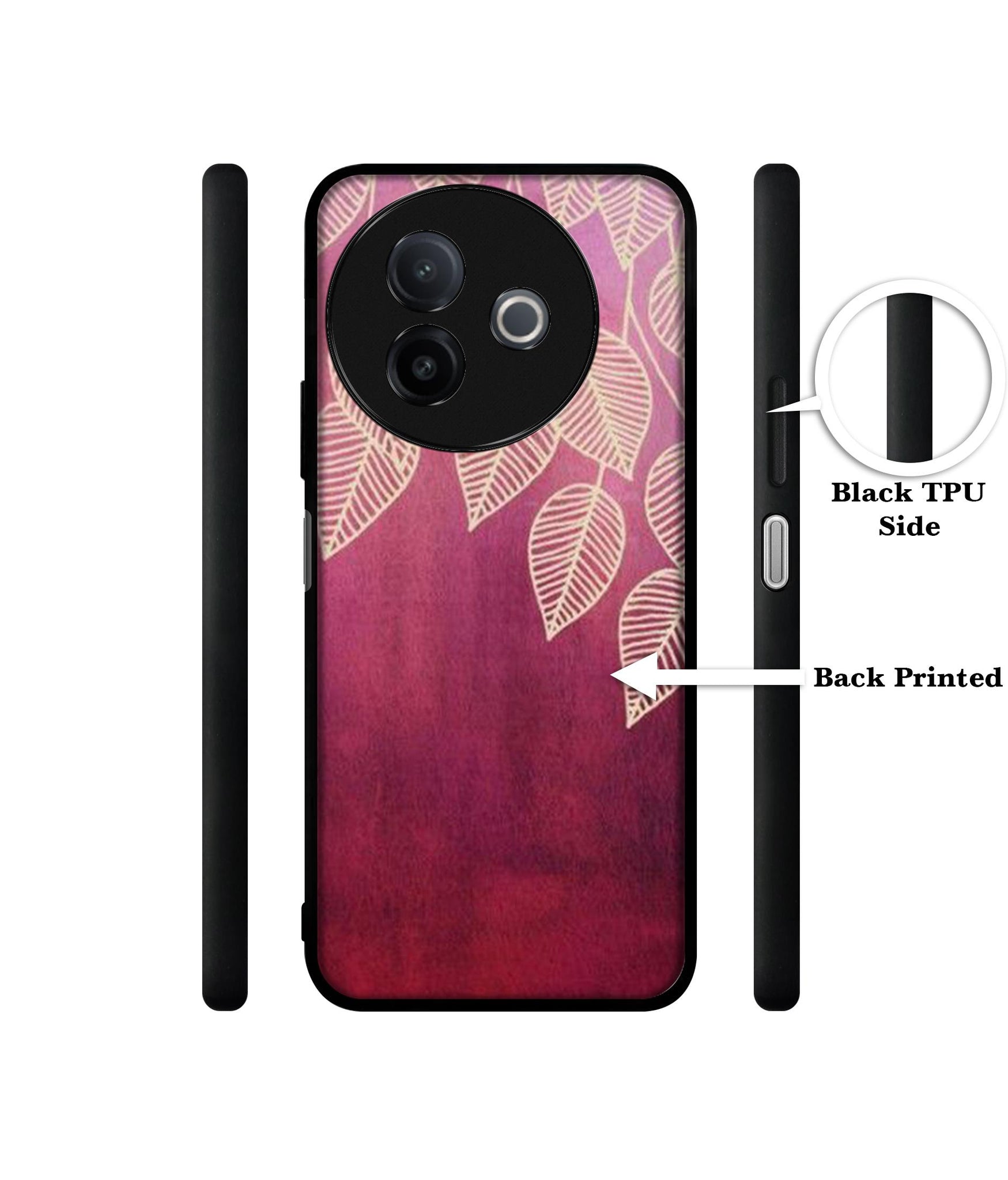 Leaf Pattern Designer 2D Printed Back Case Cover for Vivo Y39 5G / Y300i 5G