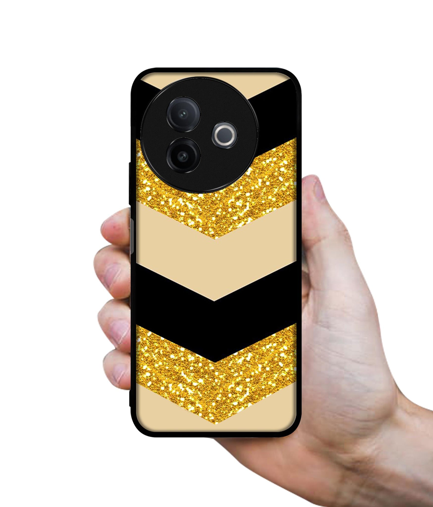 Black & Gold Designer 2D Printed Back Case Cover for Vivo Y39 5G / Y300i 5G