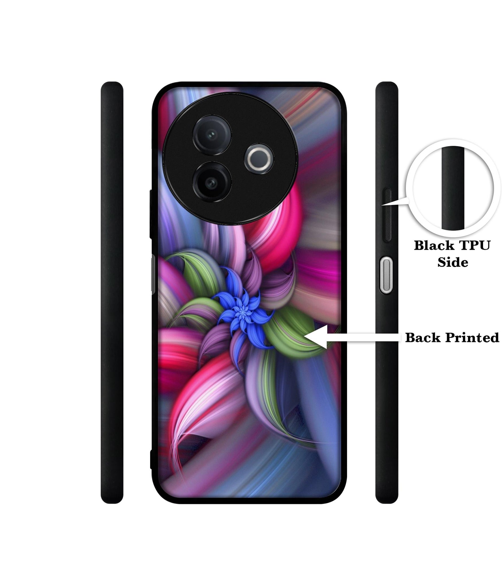 Colorful Flower Designer 2D Printed Back Case Cover for Vivo Y39 5G / Y300i 5G