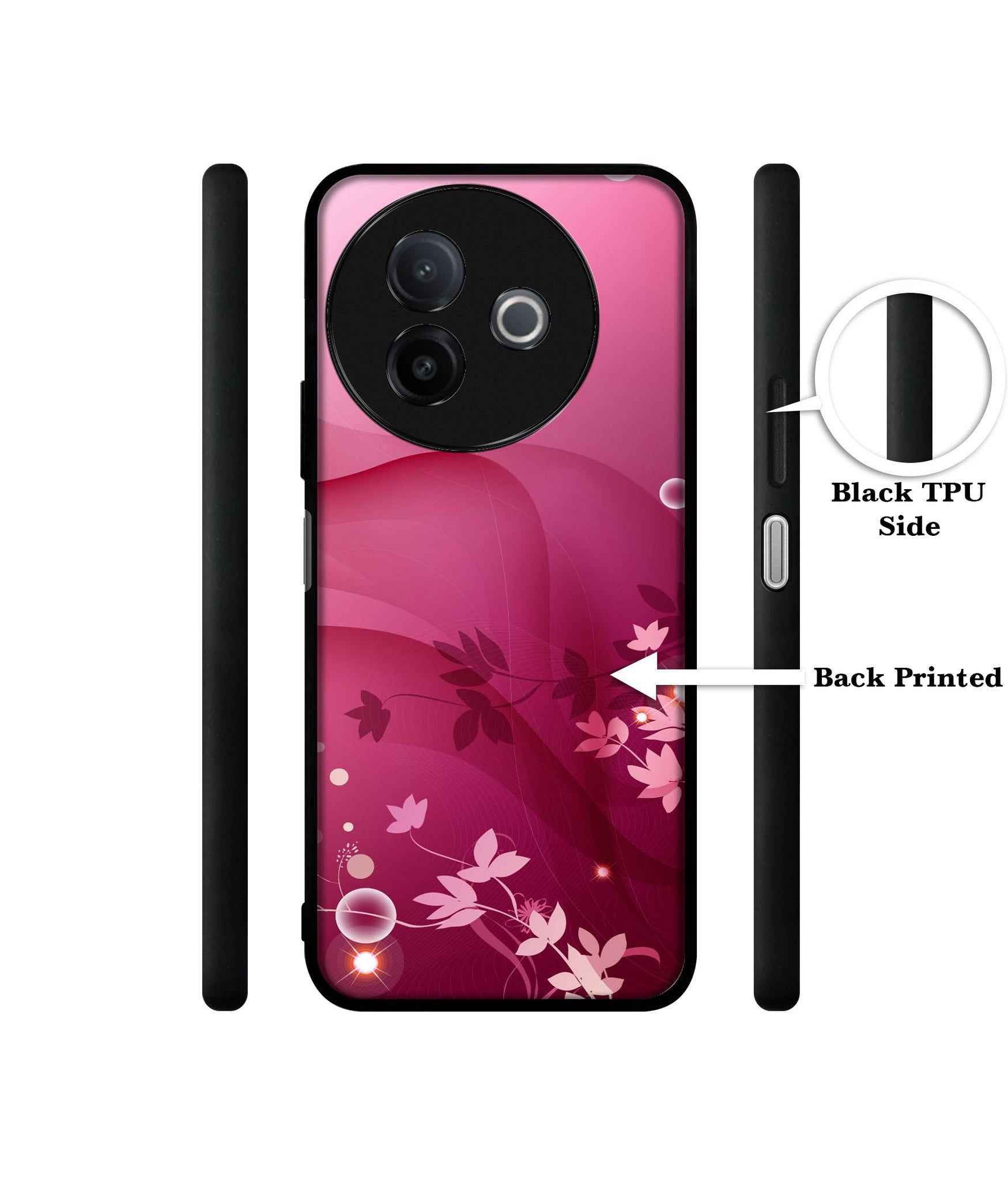 Pink Abstract Designer 2D Printed Back Case Cover for Vivo Y39 5G / Y300i 5G