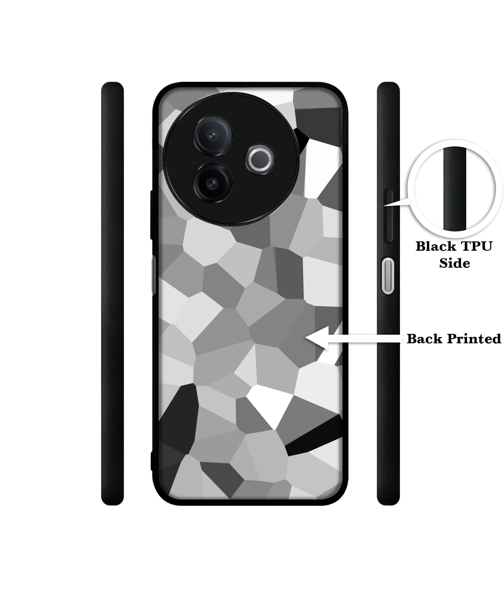 Black & White Mathematical Shape Designer 2D Printed Back Case Cover for Vivo Y39 5G / Y300i 5G