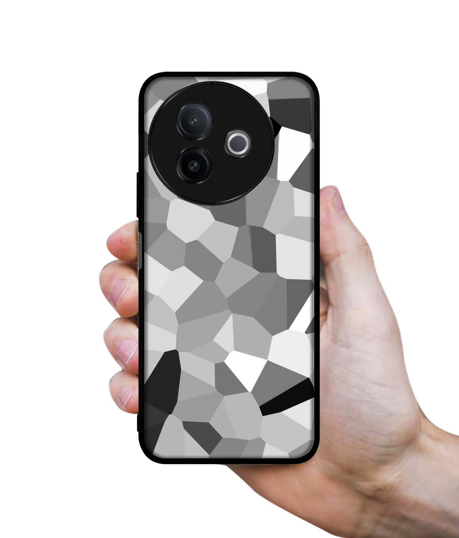 Black & White Mathematical Shape Designer 2D Printed Back Case Cover for Vivo Y39 5G / Y300i 5G
