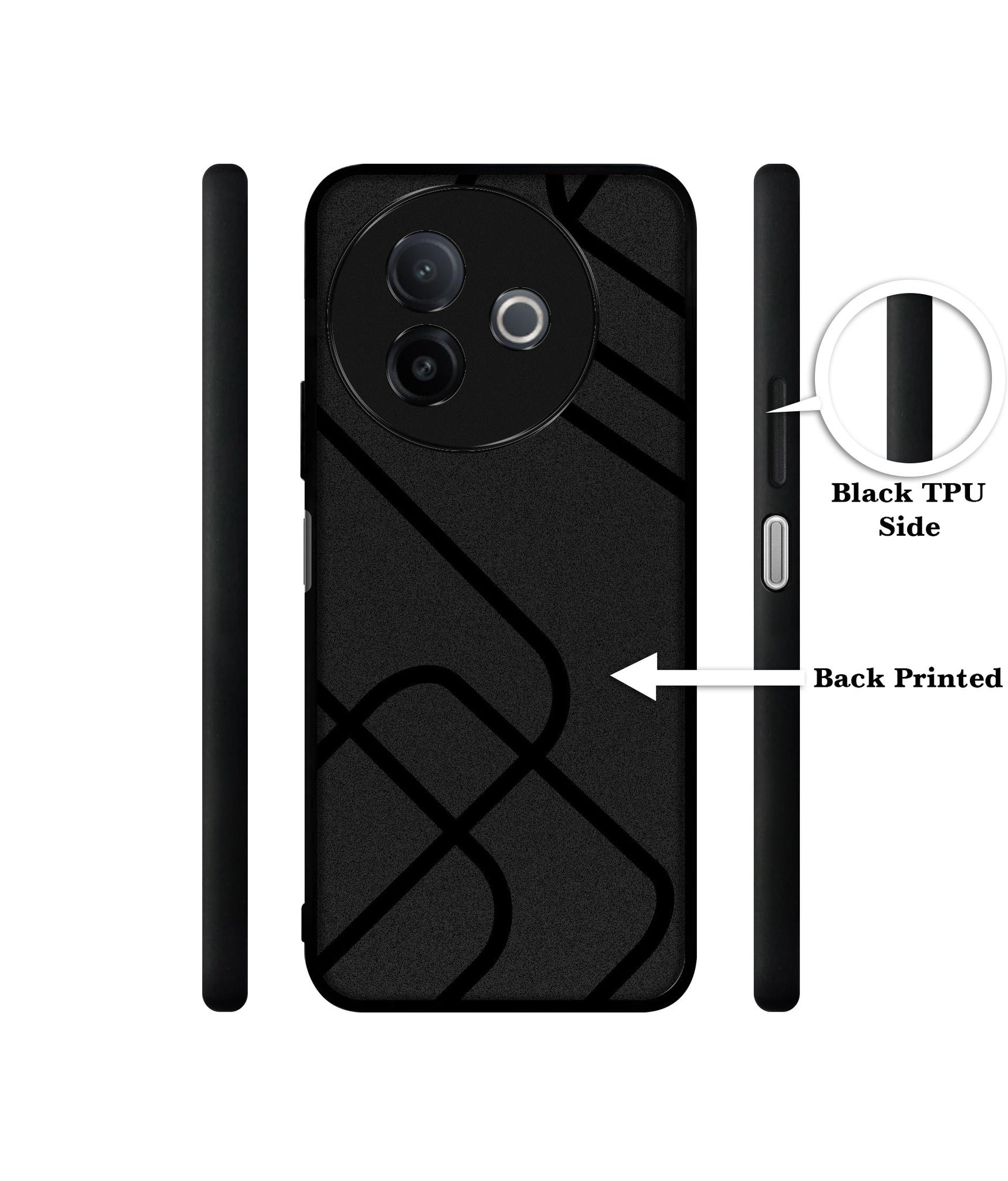 Zig-Zag Black Line Designer 2D Printed Back Case Cover for Vivo Y39 5G / Y300i 5G