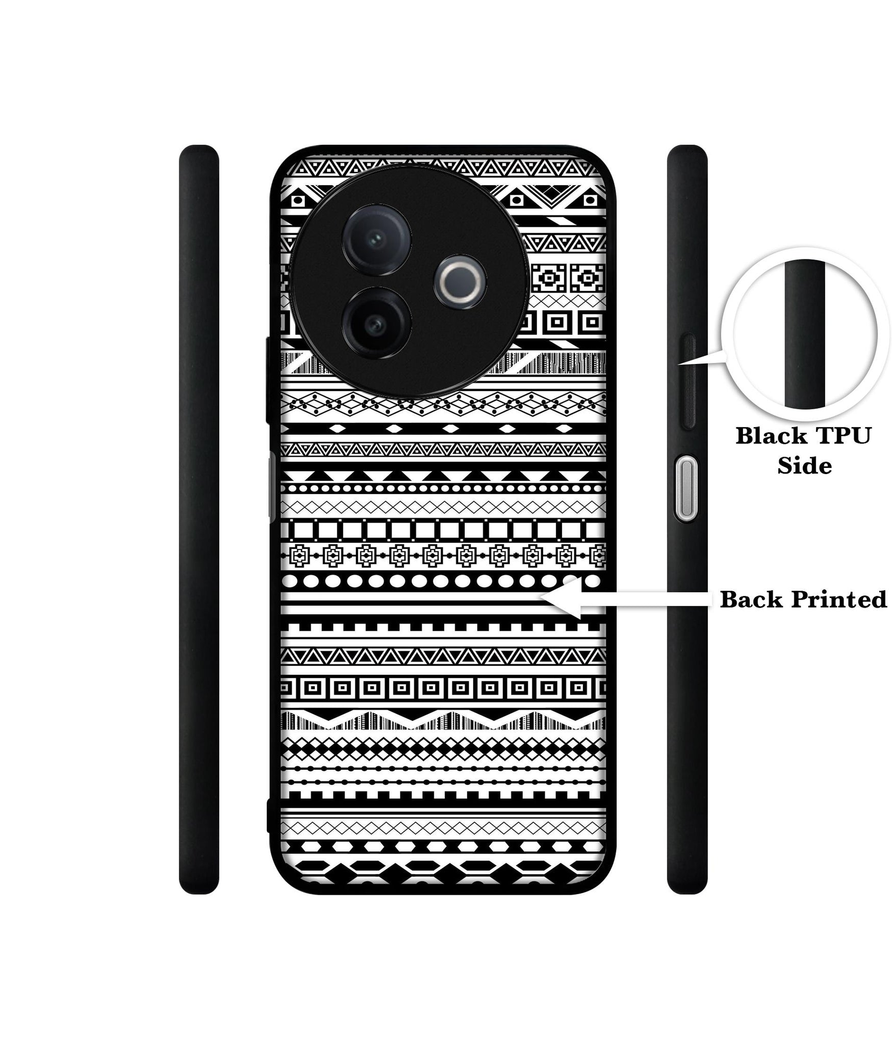 Black & White Patterns Designer 2D Printed Back Case Cover for Vivo Y39 5G / Y300i 5G