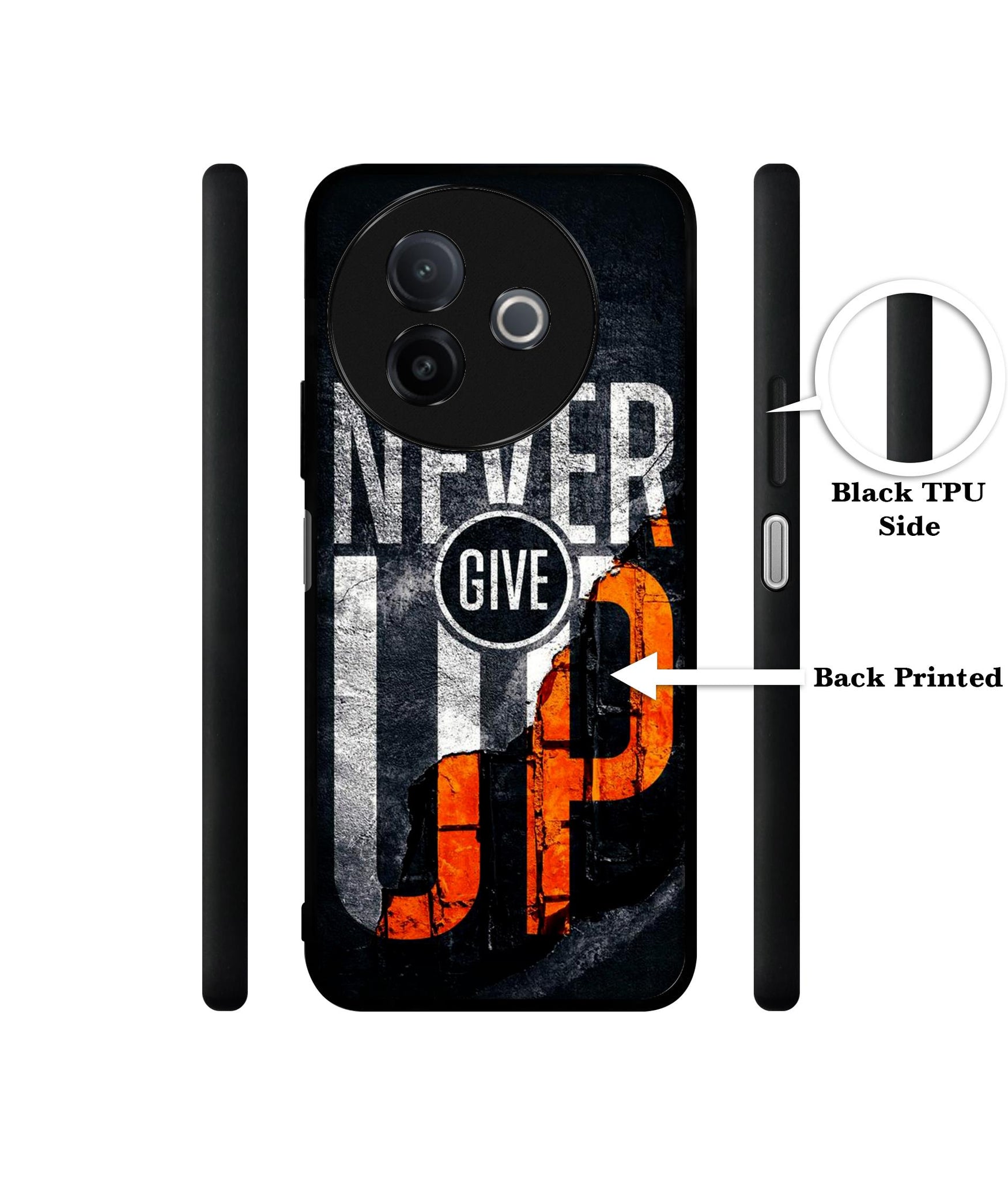 Never Give Up Designer 2D Printed Back Case Cover for Vivo Y39 5G / Y300i 5G