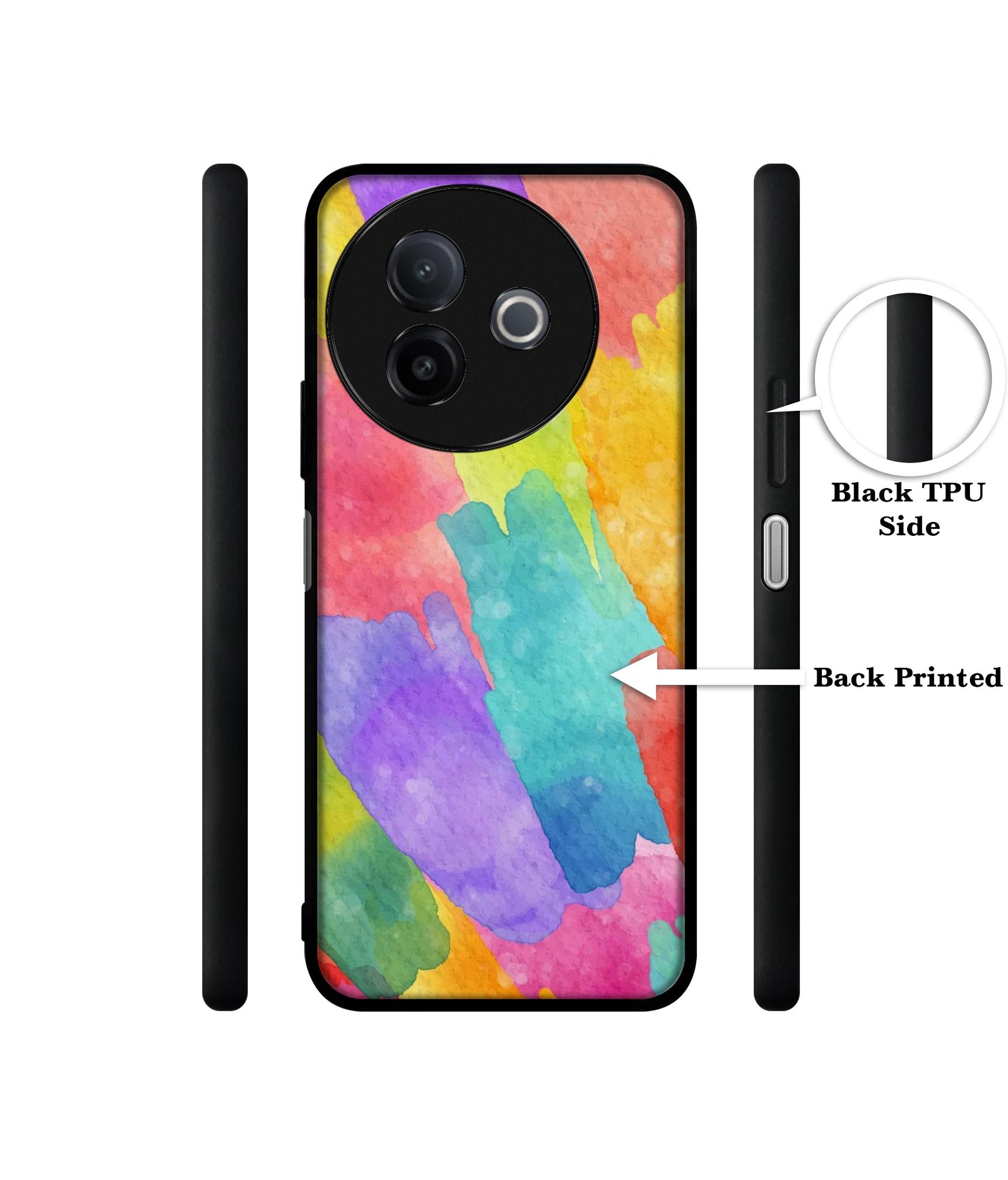 Water Paint Colorful Abstract Designer 2D Printed Back Case Cover for Vivo Y39 5G / Y300i 5G