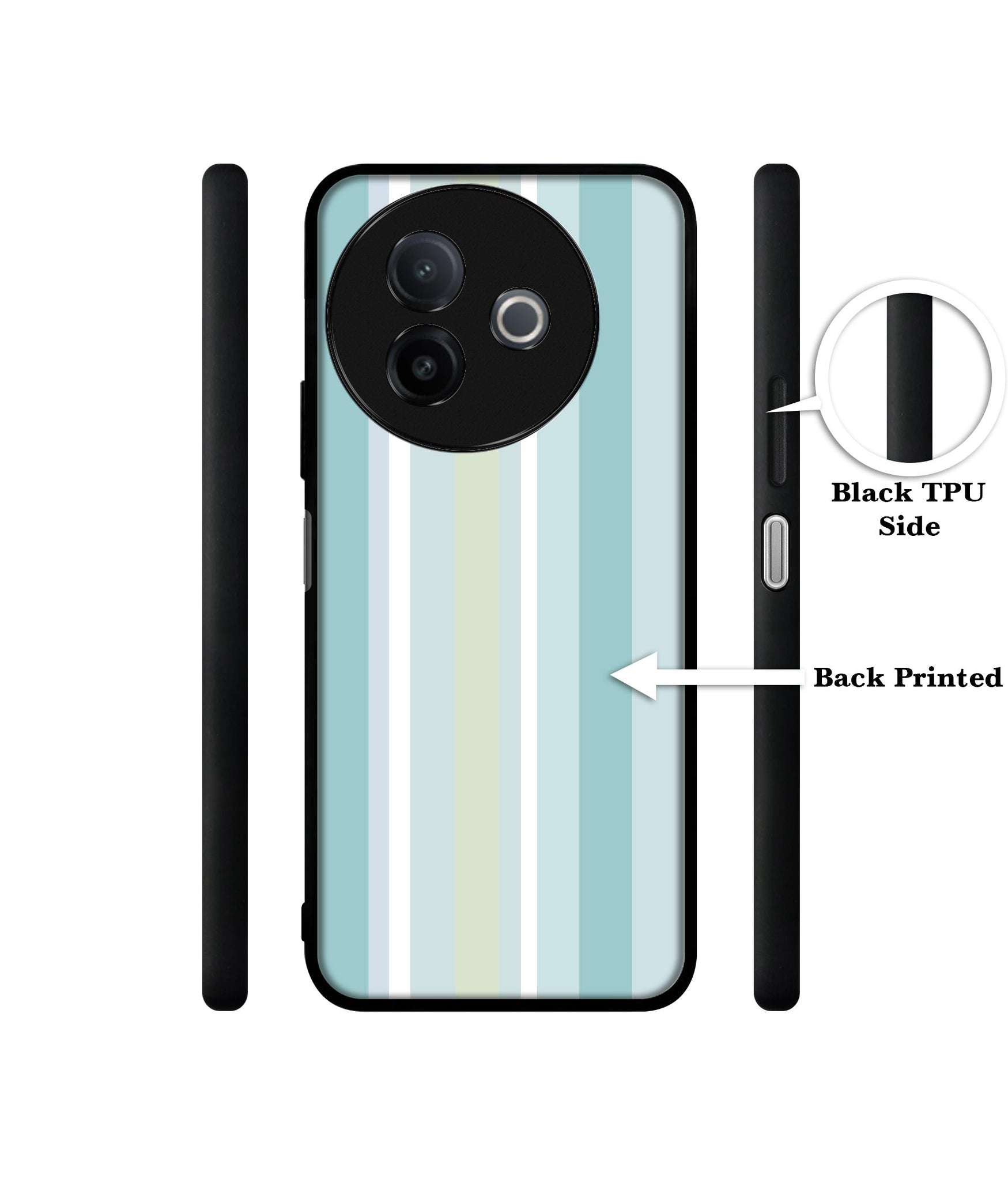 Light Green Stripes Designer 2D Printed Back Case Cover for Vivo Y39 5G / Y300i 5G